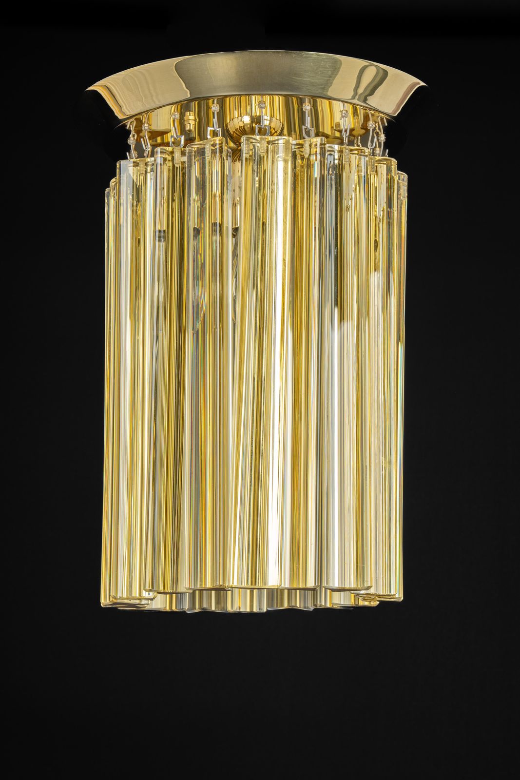 Petite Murano Glass Flush Mount Light Design Venini For Kalmar, Austria, 1970s photo Lighting