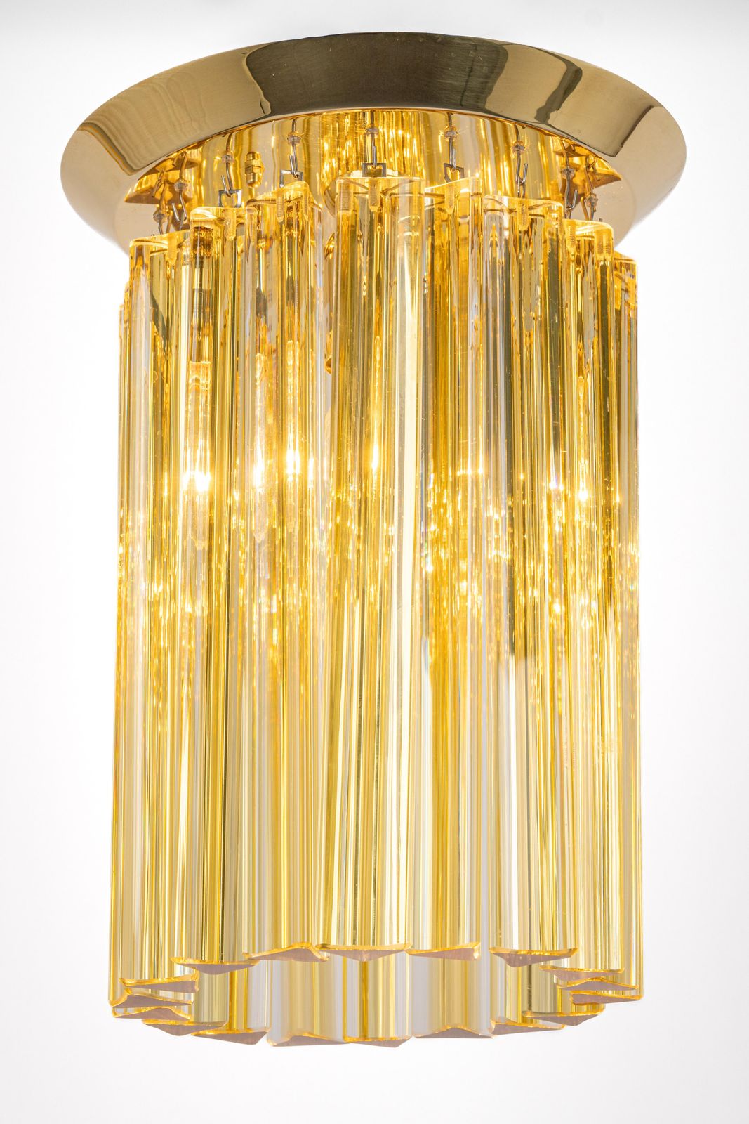 Petite Murano Glass Flush Mount Light Design Venini For Kalmar, Austria, 1970s photo vintage