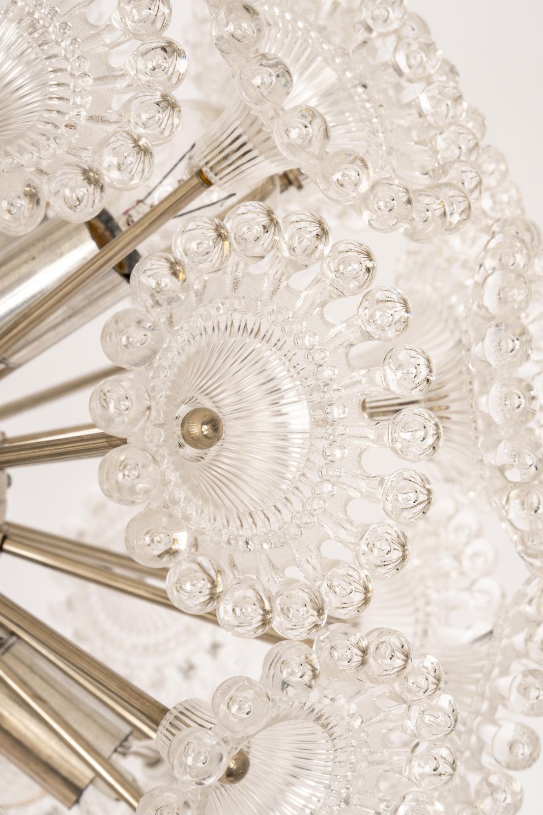 1 Of 2 Stunning Floral Chrome Sputnik Chandelier, Germany, 1960s photo 1633.0