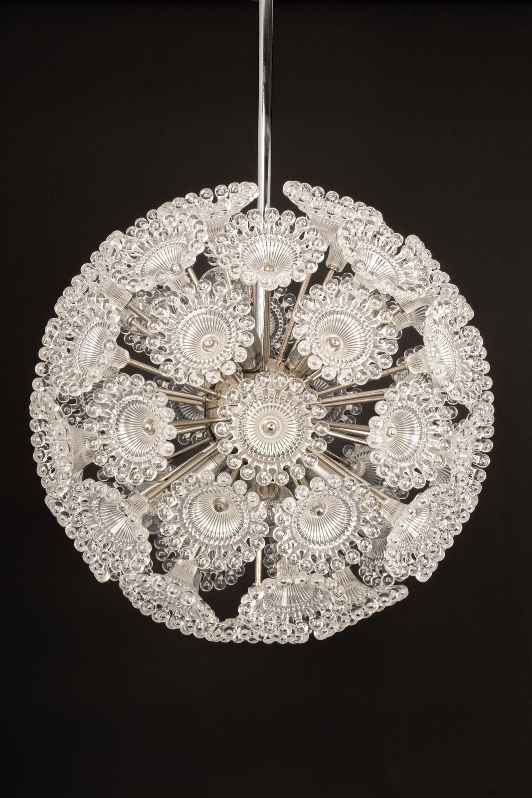 photo buy 1 Of 2 Stunning Floral Chrome Sputnik Chandelier, Germany, 1960s