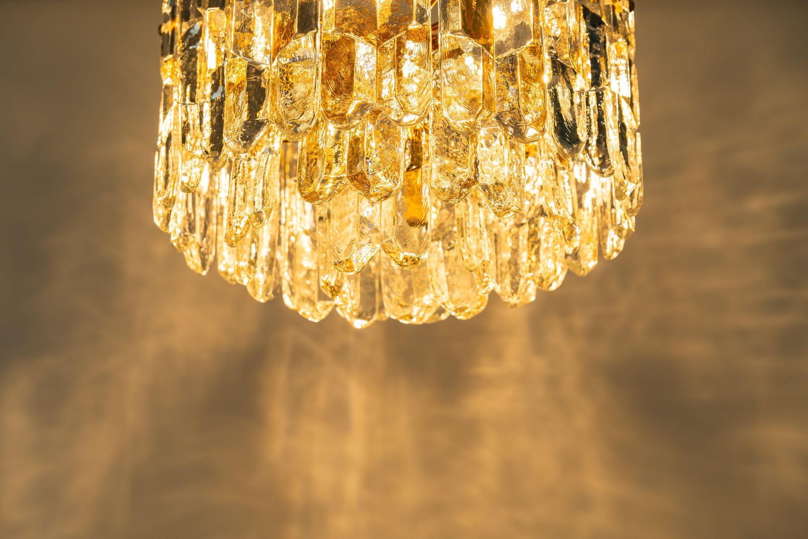 1677.0 1 Of 3 Stunning Brass Murano Glass Light Fixture Palazzo, Kalmar, Austria, 1970s photo