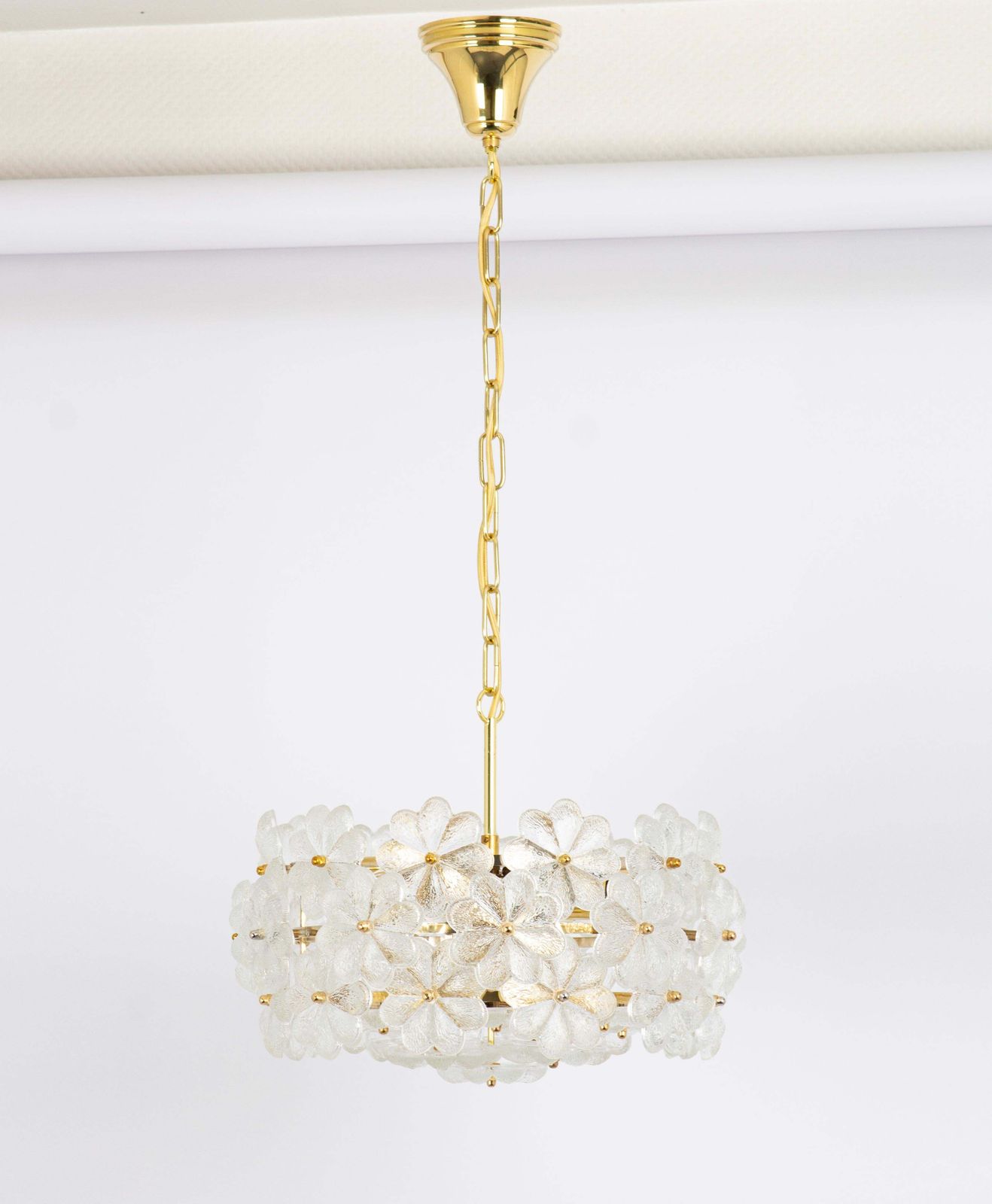 1 Of 2 Stunning Petite Murano Glass Chandelier By Ernst Palme, Germany, 1970s photo for sale