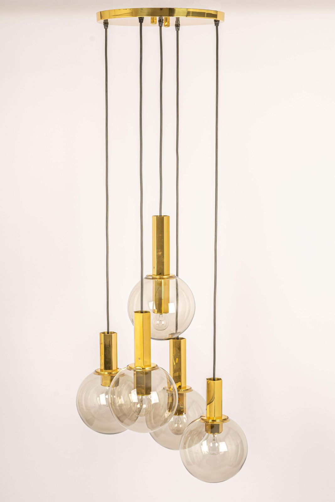 Large Designer Cascading Chandelier Smoked Glass By Cosack, Germany, 1970s photo furniture