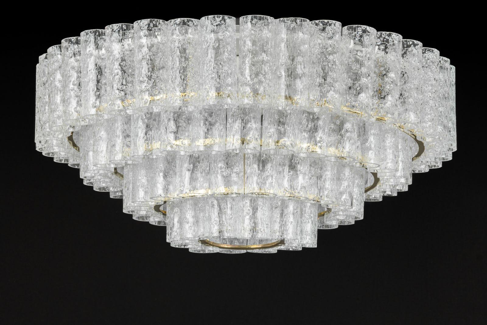 photo for sale Large Mid Century Doria Chandelier Ice Glass, 1960s, Germany