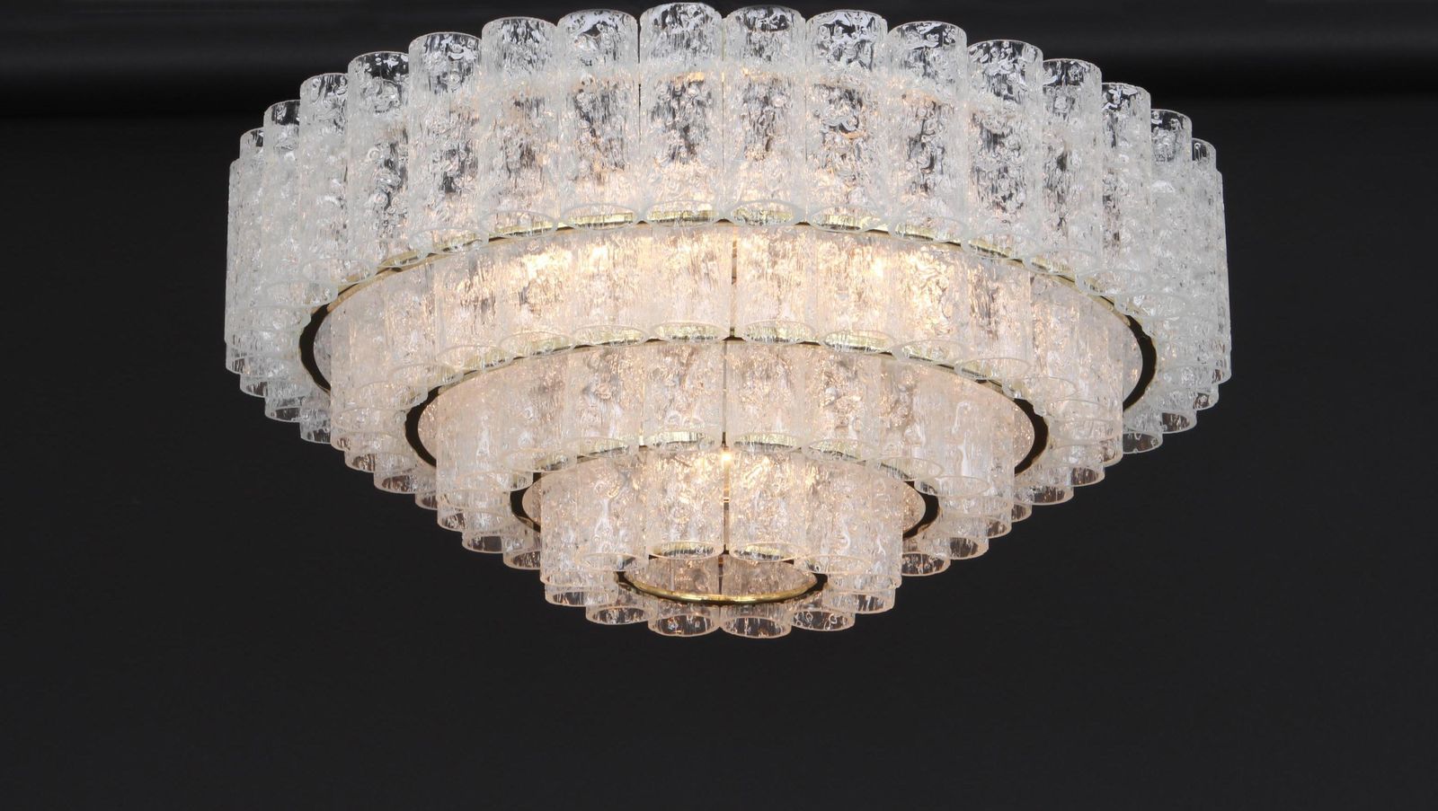 photo buy Large Mid Century Doria Chandelier Ice Glass, 1960s, Germany