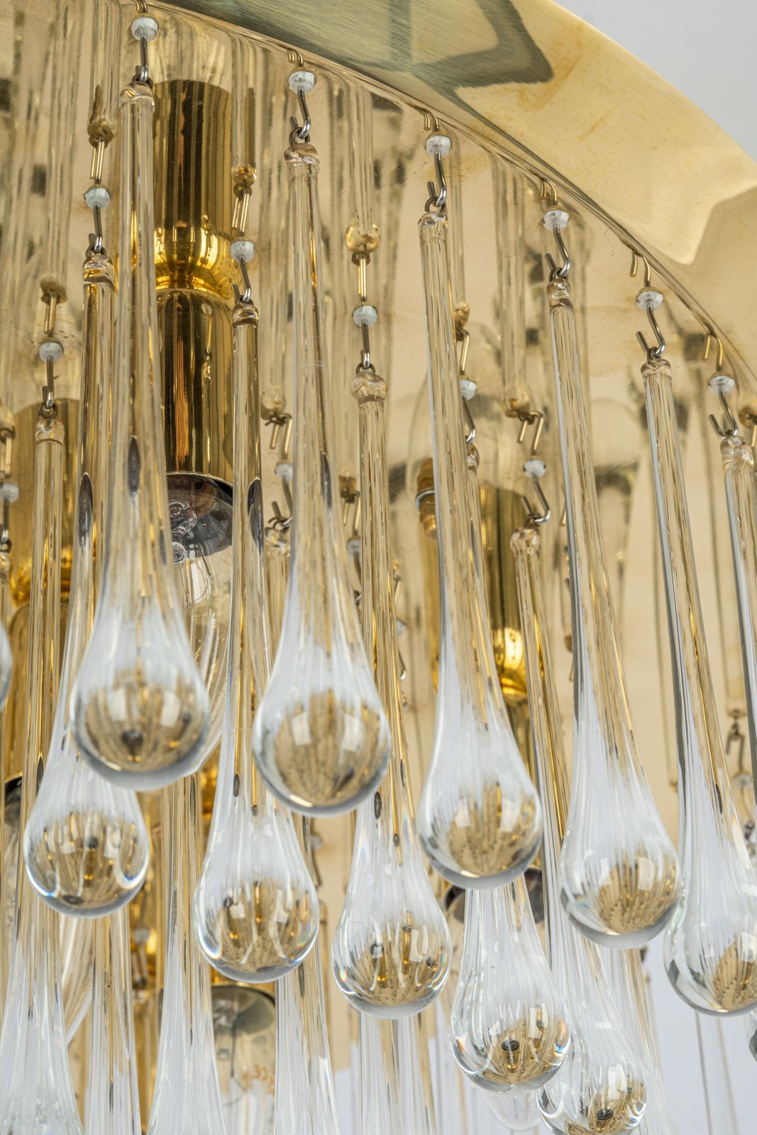 Stunning Brass Tear Drop Glasses Light Fixture Tropfen, Kalmar, Austria, 1970s photo Lighting