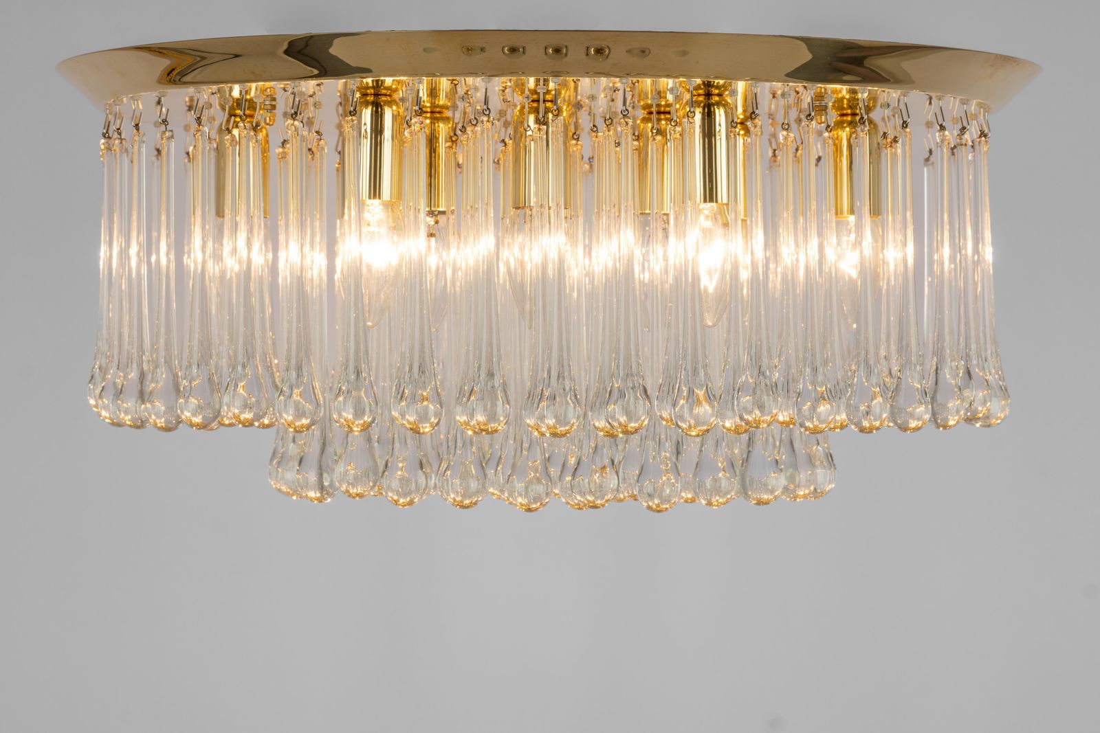 Stunning Brass Tear Drop Glasses Light Fixture Tropfen, Kalmar, Austria, 1970s photo 2321.0