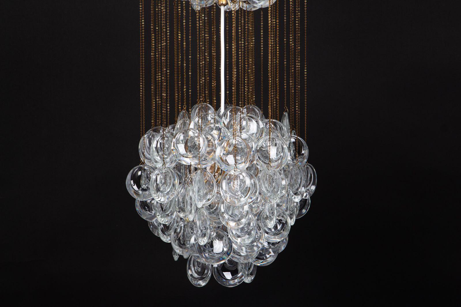 Lighting Delicate Gilt Brass Crystal Chandelier By Palwa, Sciolari Design, Germany, 1970s photo