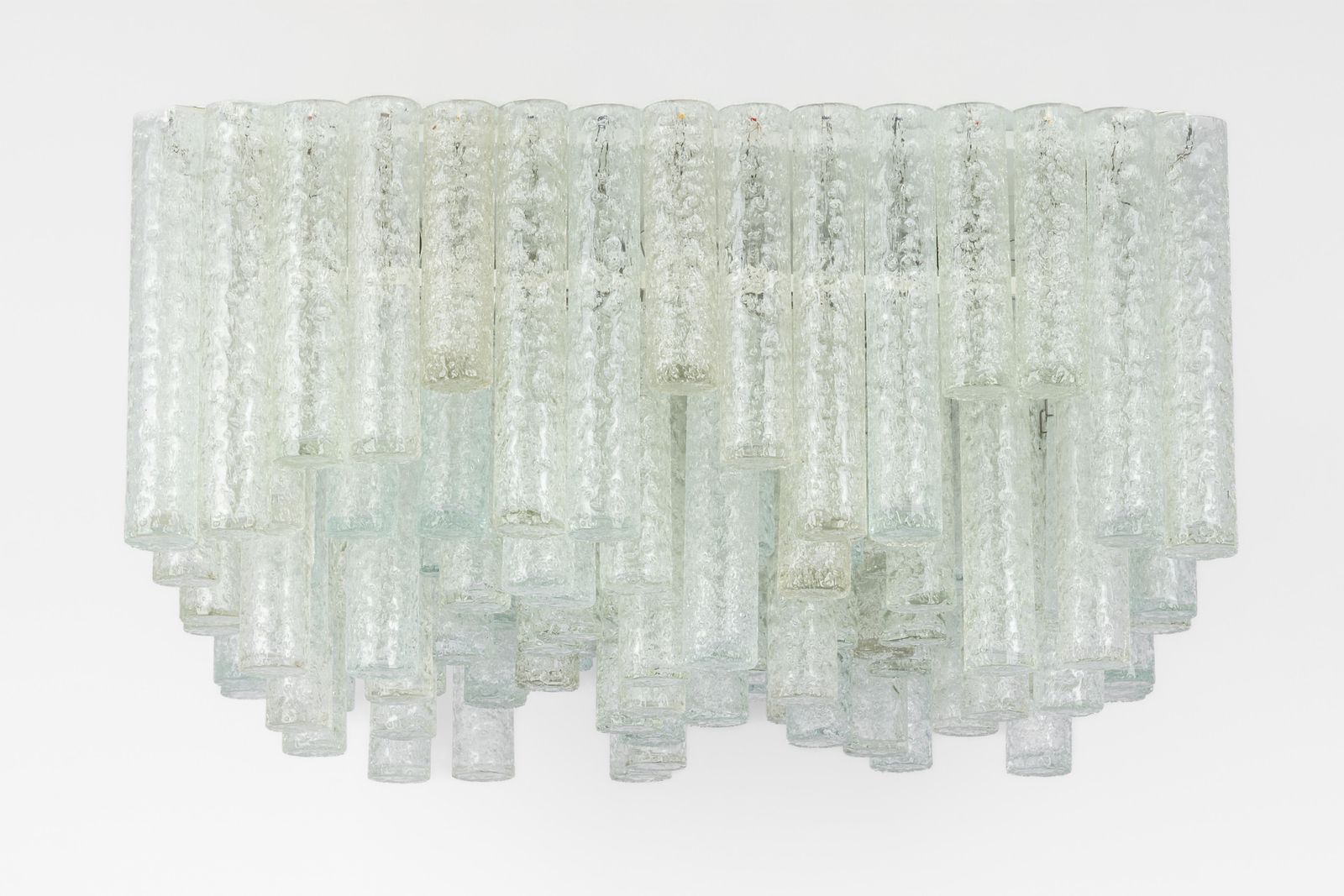1 Of 2 Large Stunning Murano Ice Glass Flush Mount By Doria, Germany, 1960s photo furniture