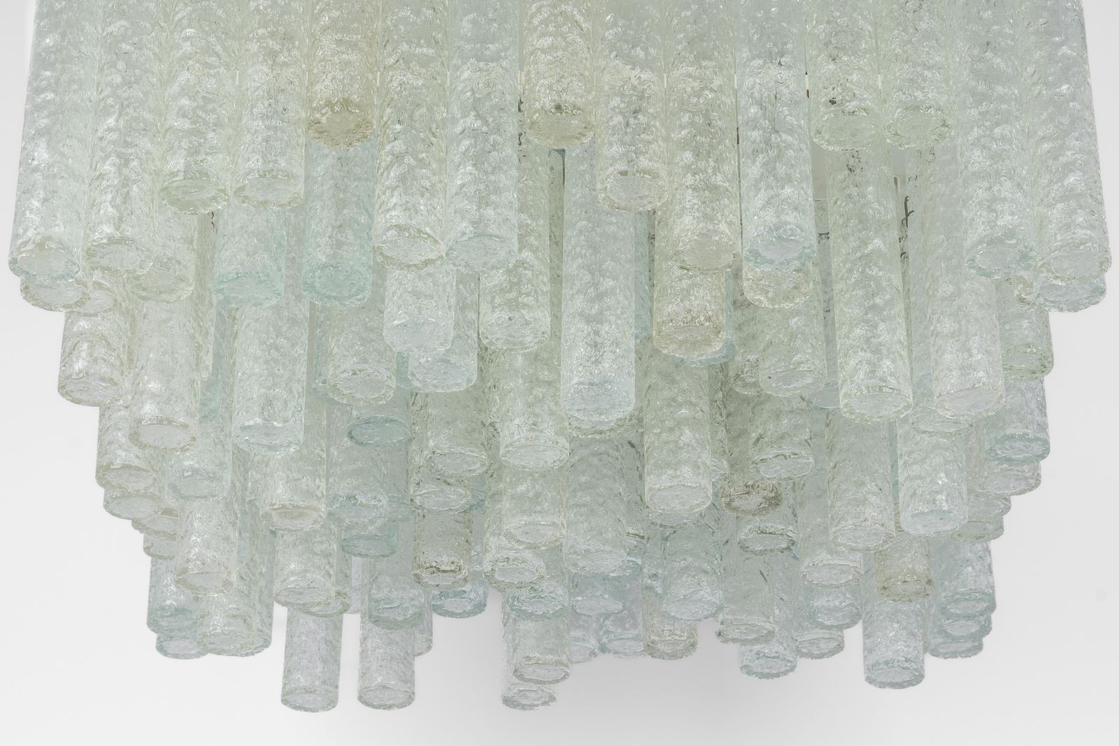 1 Of 2 Large Stunning Murano Ice Glass Flush Mount By Doria, Germany, 1960s photo Lighting