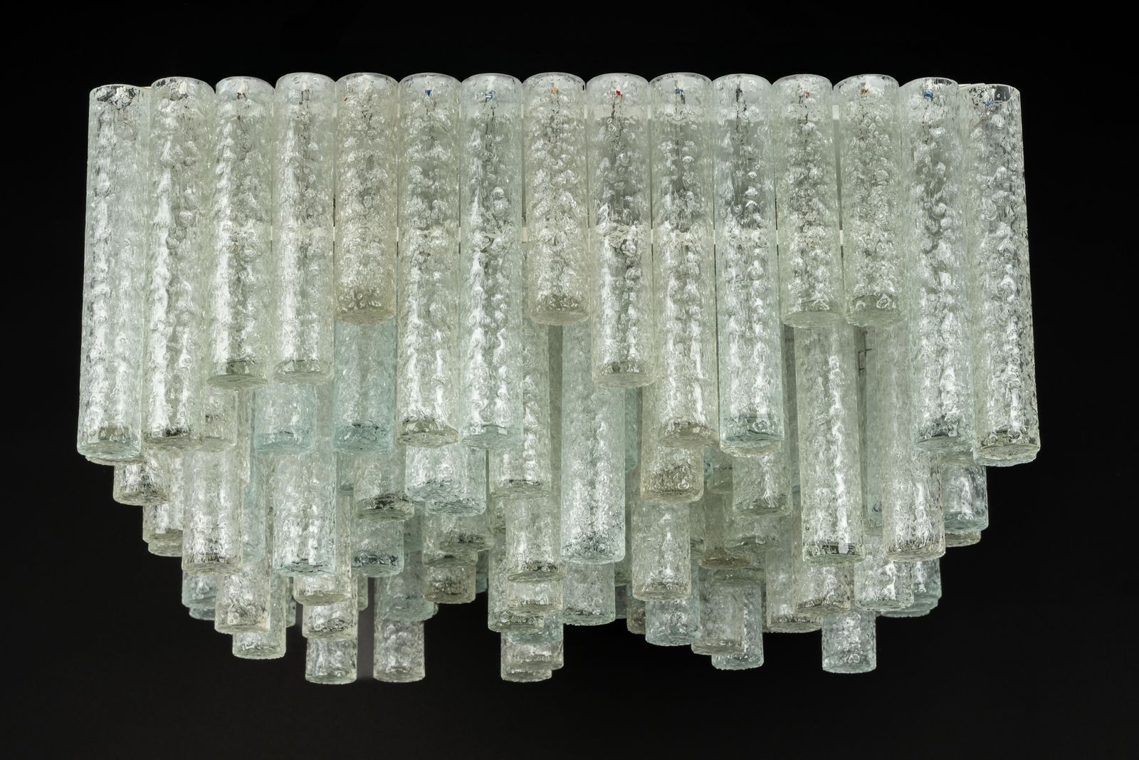 photo for sale 1 Of 2 Large Stunning Murano Ice Glass Flush Mount By Doria, Germany, 1960s
