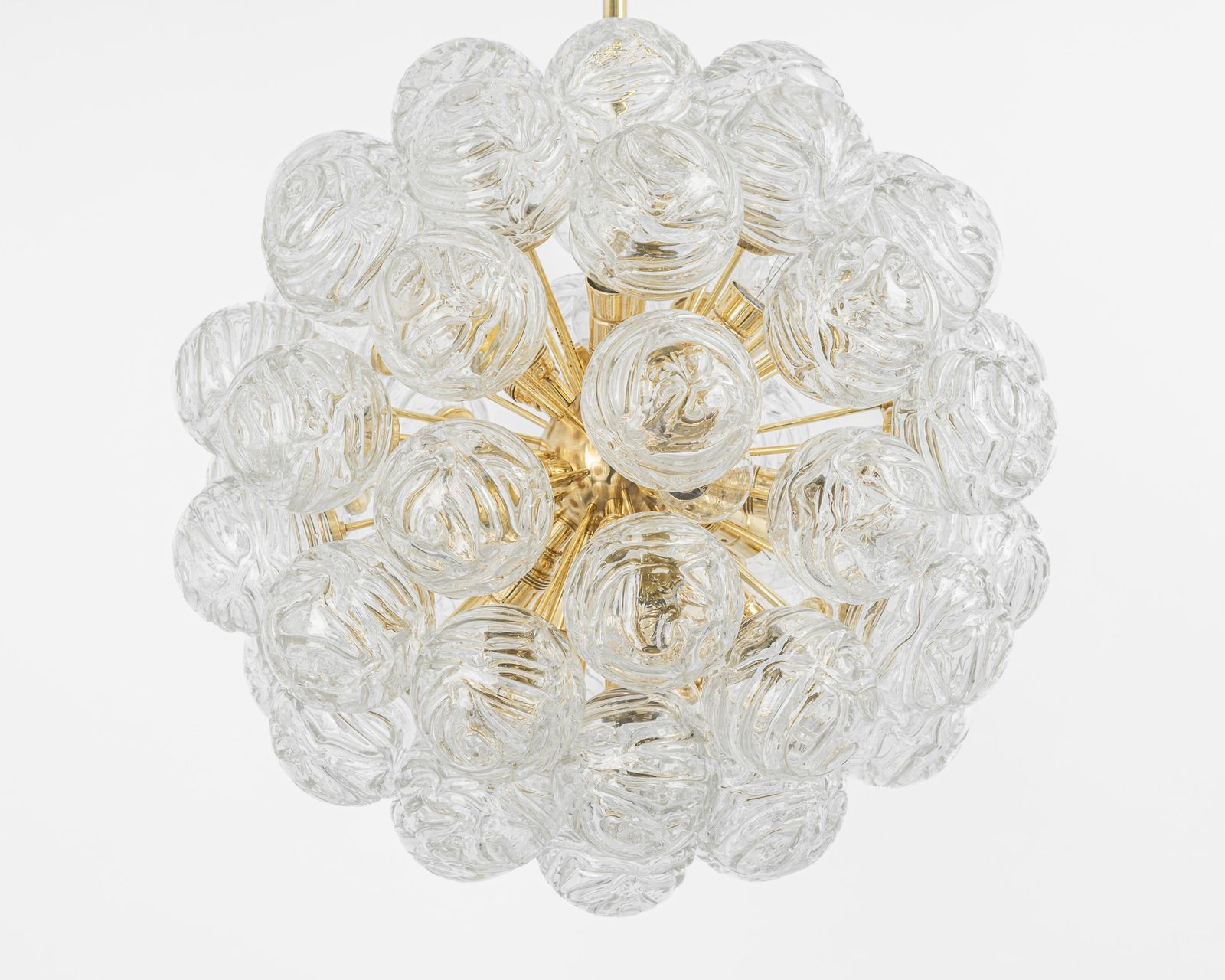 Spectacular Sputnik Chandelier With Snow Glass Balls, Doria, Germany, 1970s photo for sale