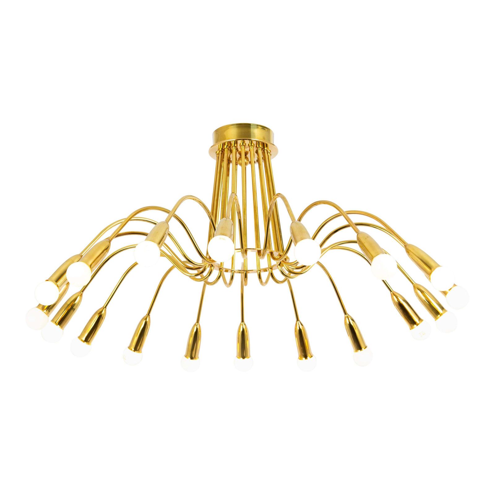 Stunning Huge Chandelier, Brass In Style Of Kaiser, Germany, 1960s
