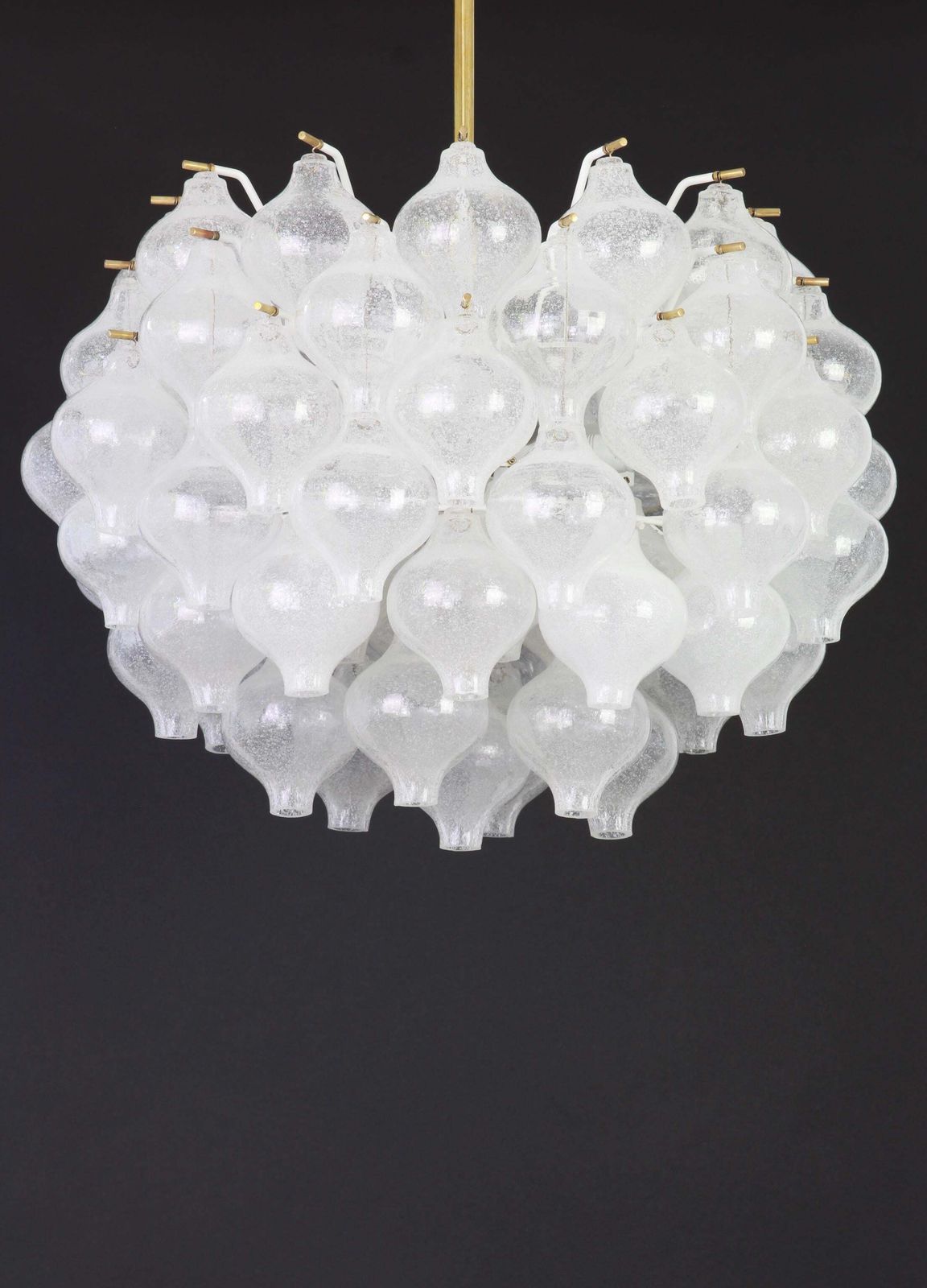 1 Of 6 Large Tulipan Glass Chandelier By Kalmar, Austria, 1960s photo for sale