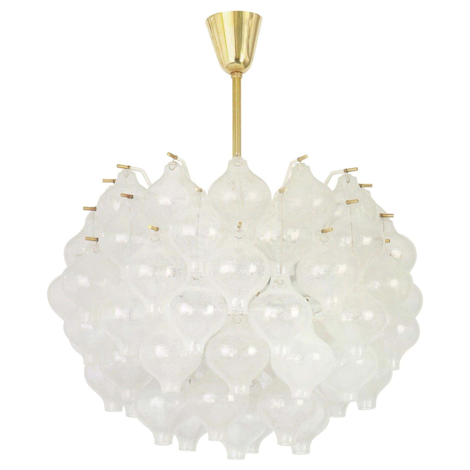 1 Of 8 Large Tulipan Glass Chandelier By Kalmar, Austria, 1960s