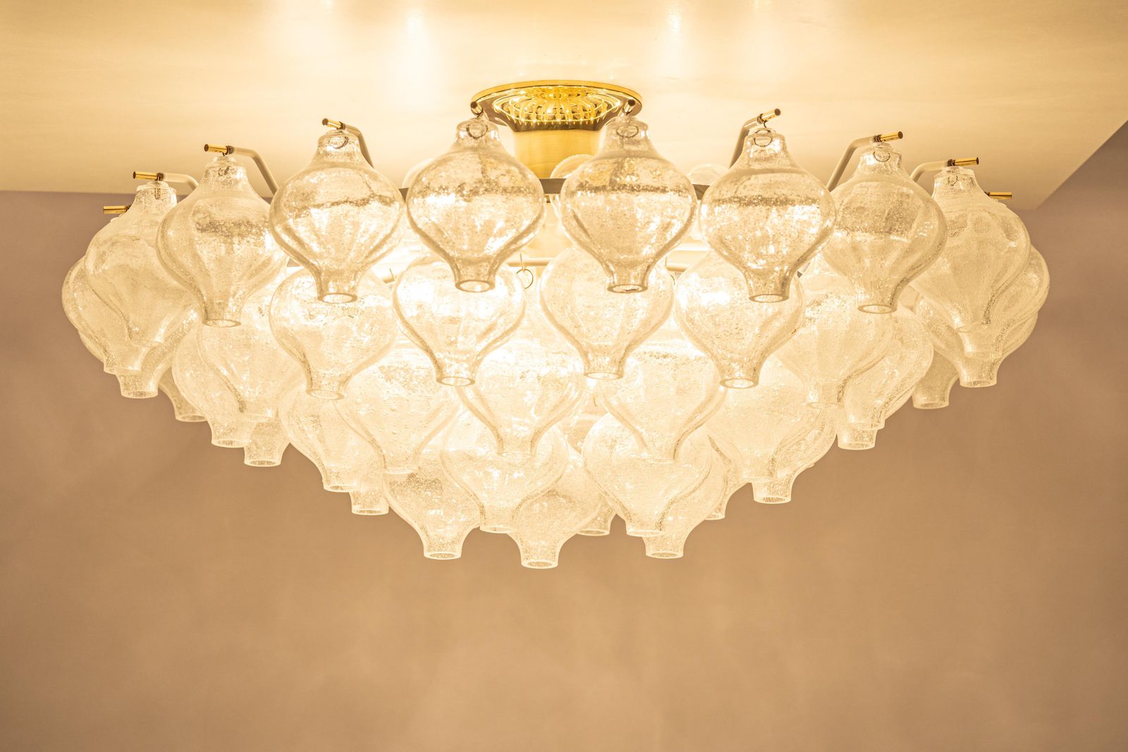 Lighting 1 Of 3 Extra Large Tulipan Glass Flushmount By Kalmar, Austria, 1960s photo