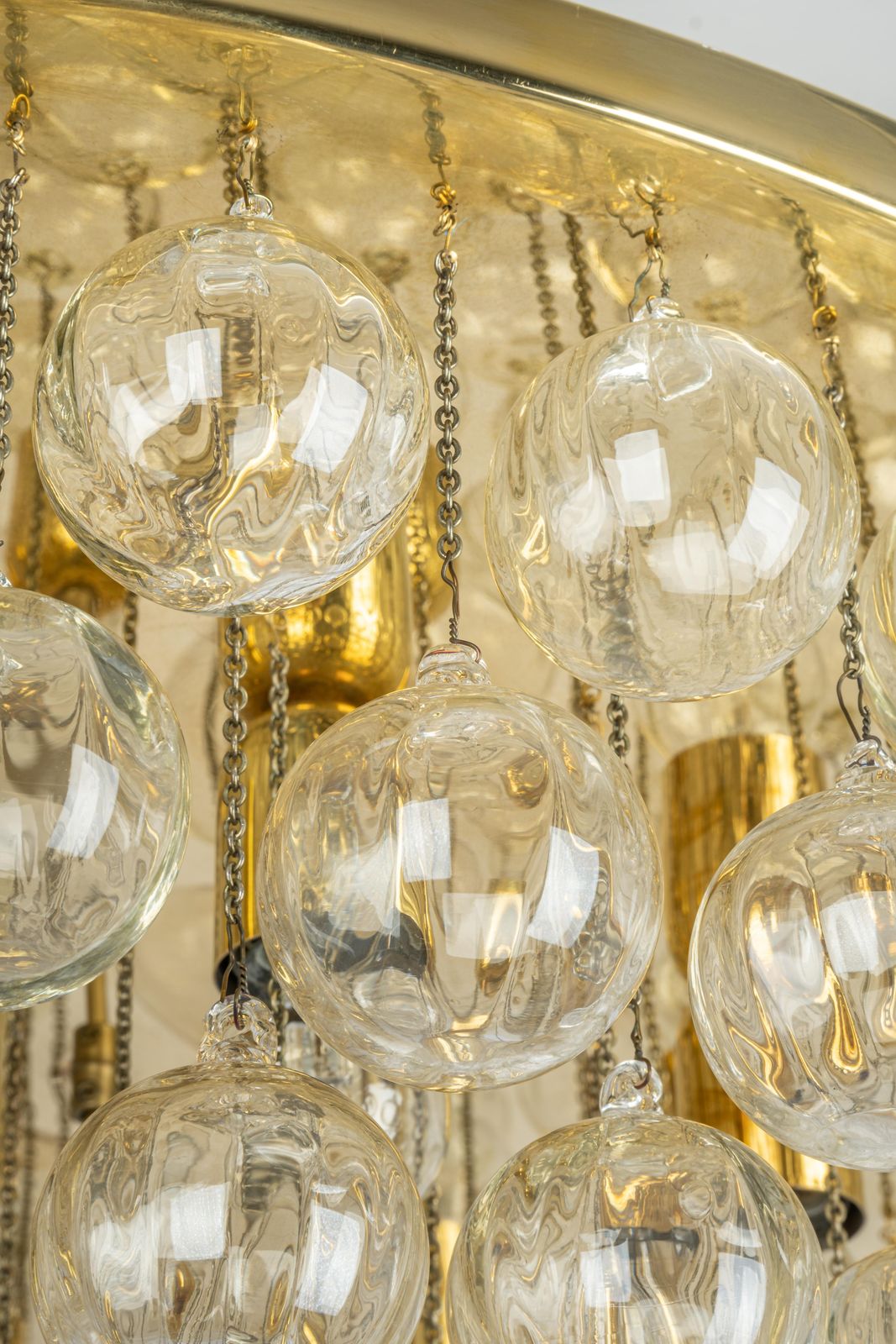 1 Of 2 Extra Large Murano Glass Chandelier, Christoph Palme, Germany, 1970s photo Lighting