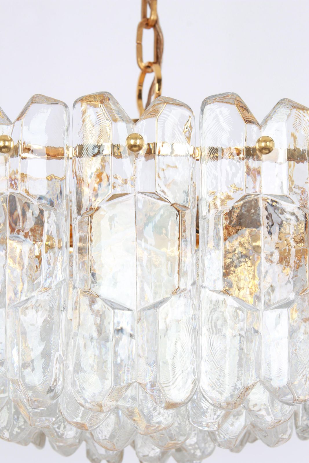 1 Of 2 Huge Kalmar Chandelier 'Palazzo', Gilt Brass Glass, Austria, 1970 photo buy