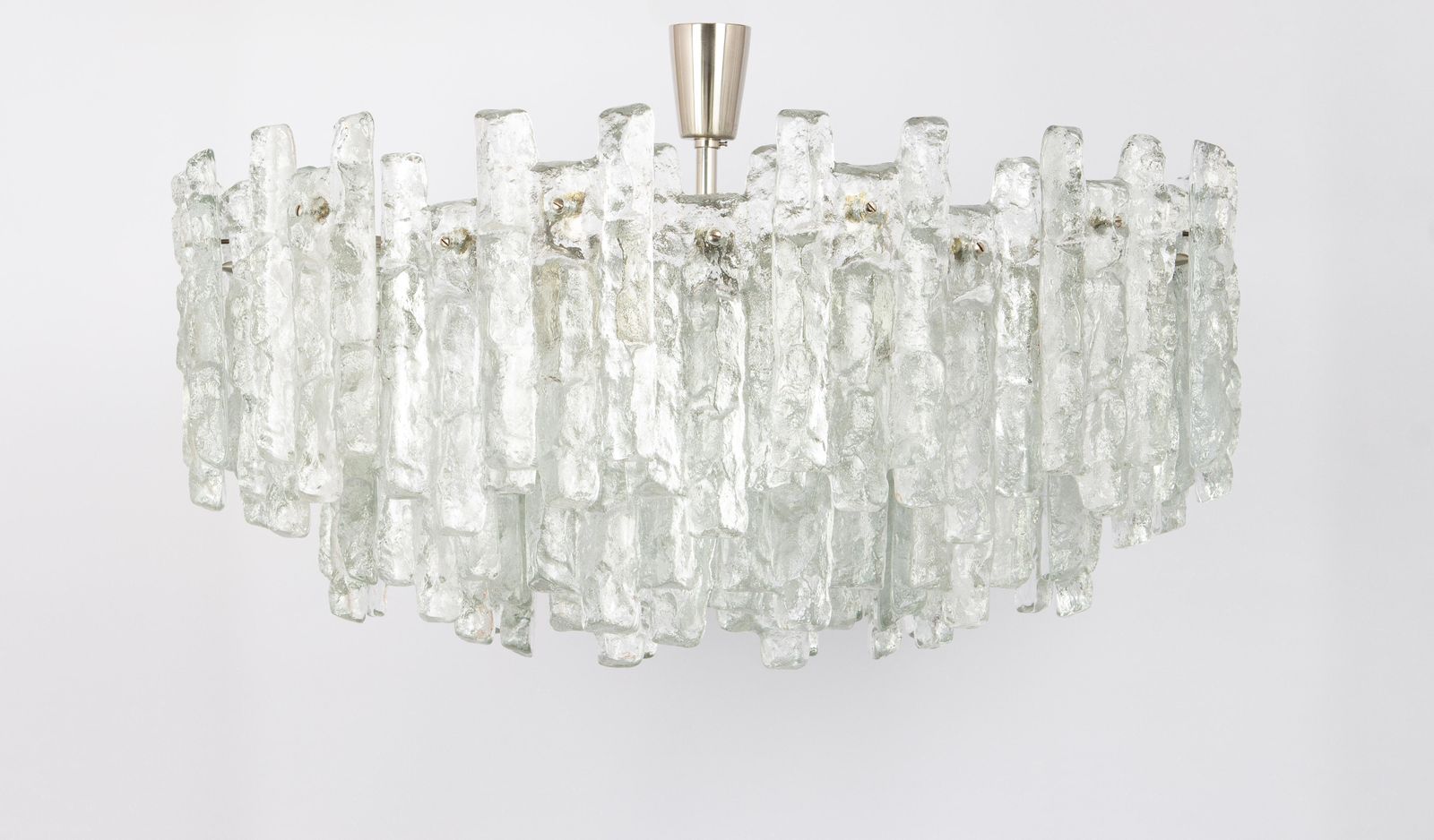 Huge Kalmar Chandelier 'Soria', Ice Glass, Germany, 1970 photo furniture
