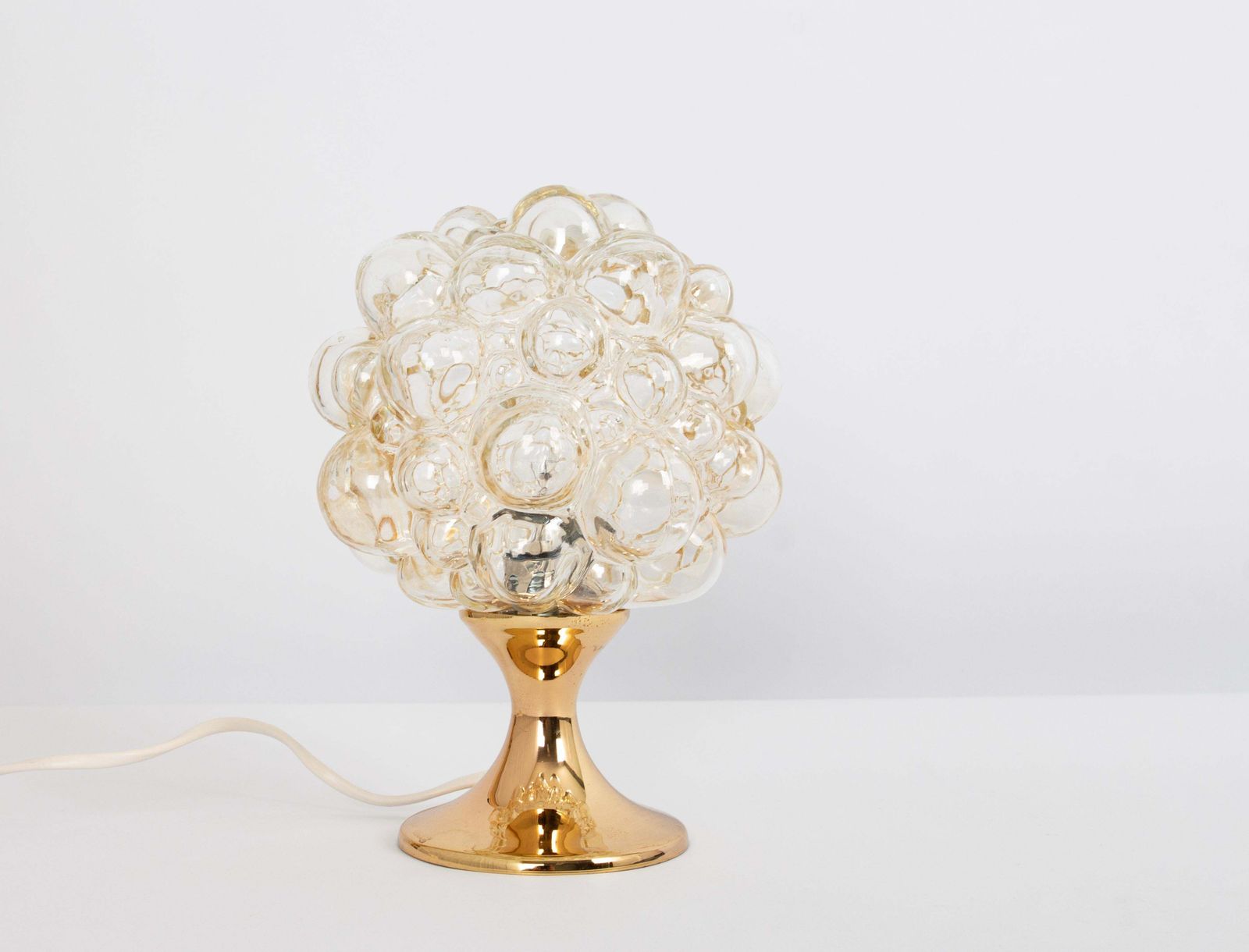 1 Of 6 Petite Amber Bubble Glass Table Lamps, Germany, 1970s photo 301.0