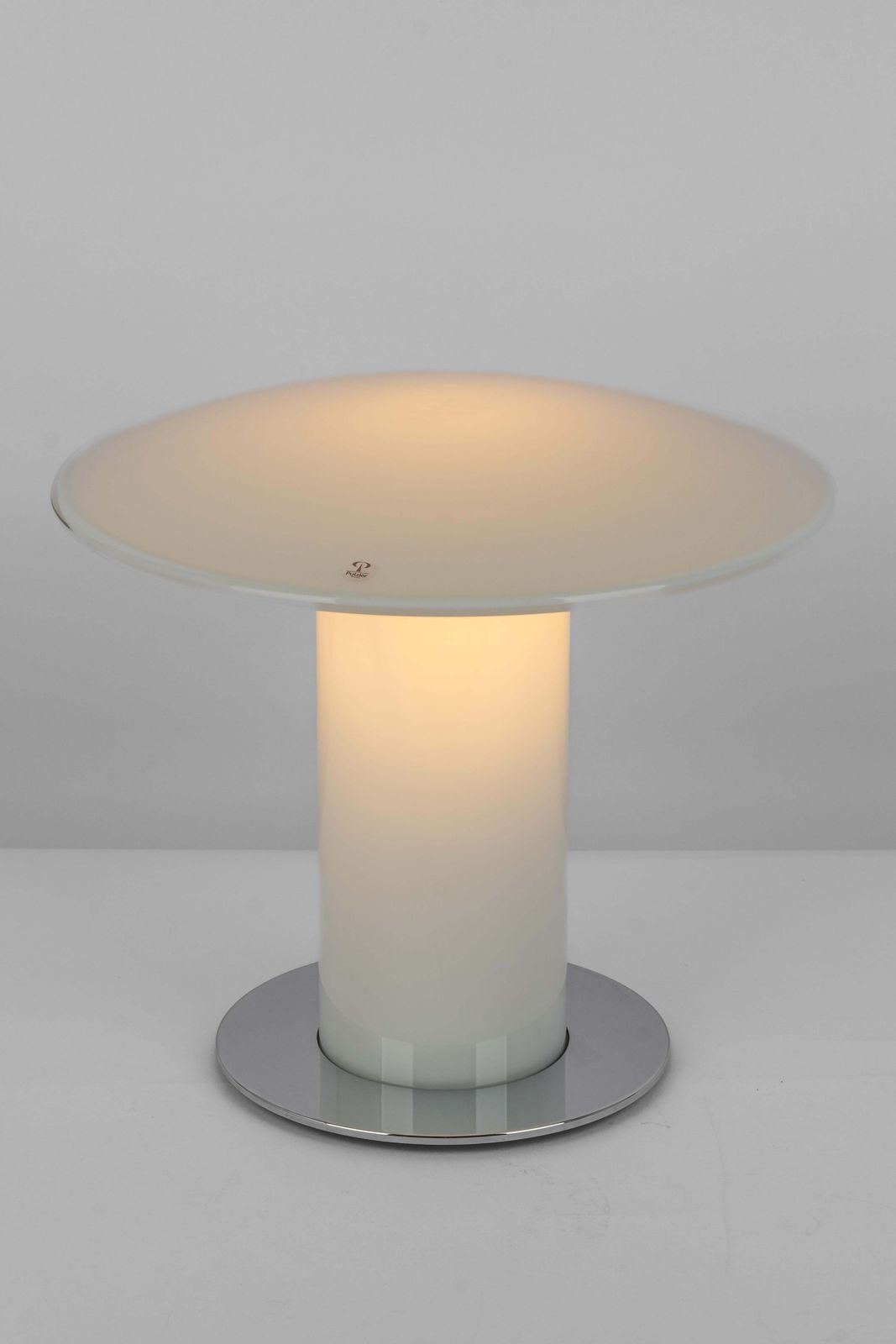 1 Of 2 Wonderful Glass Mushroom Table Lamp By Peill & Putzler, Germany, 1970s photo buy