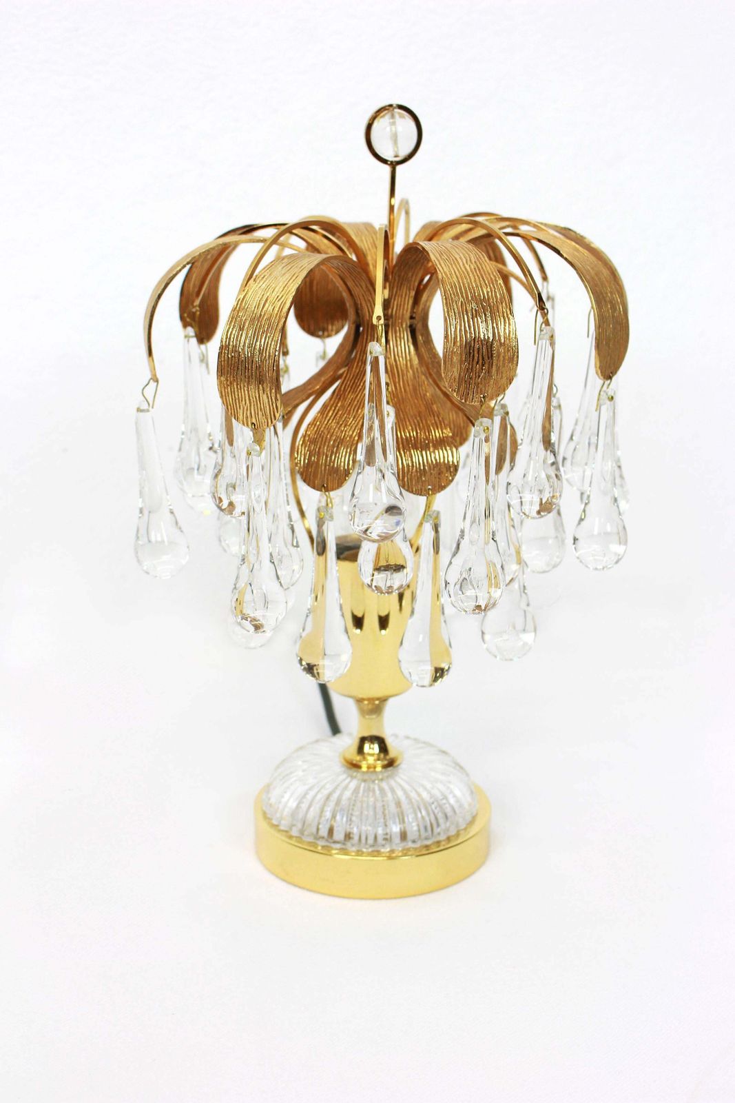 Pair Of Murano Glass Tear Drop Table Lamps By Palwa, Germany, 1960s photo vinterior