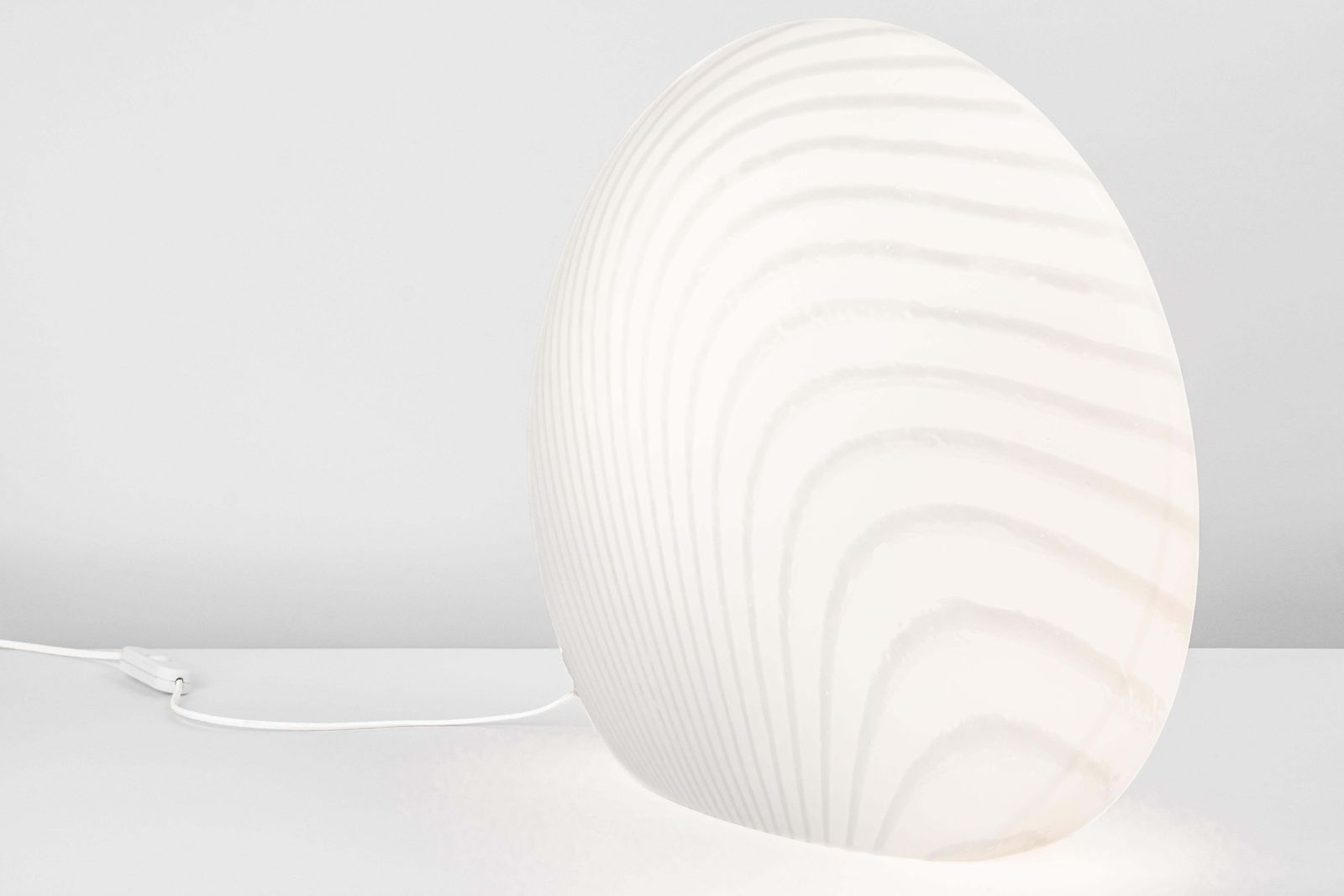 Wonderful Large Glass Table Lamp Zebra Pattern Peill & Putzler, Germany, 1970s photo vintage