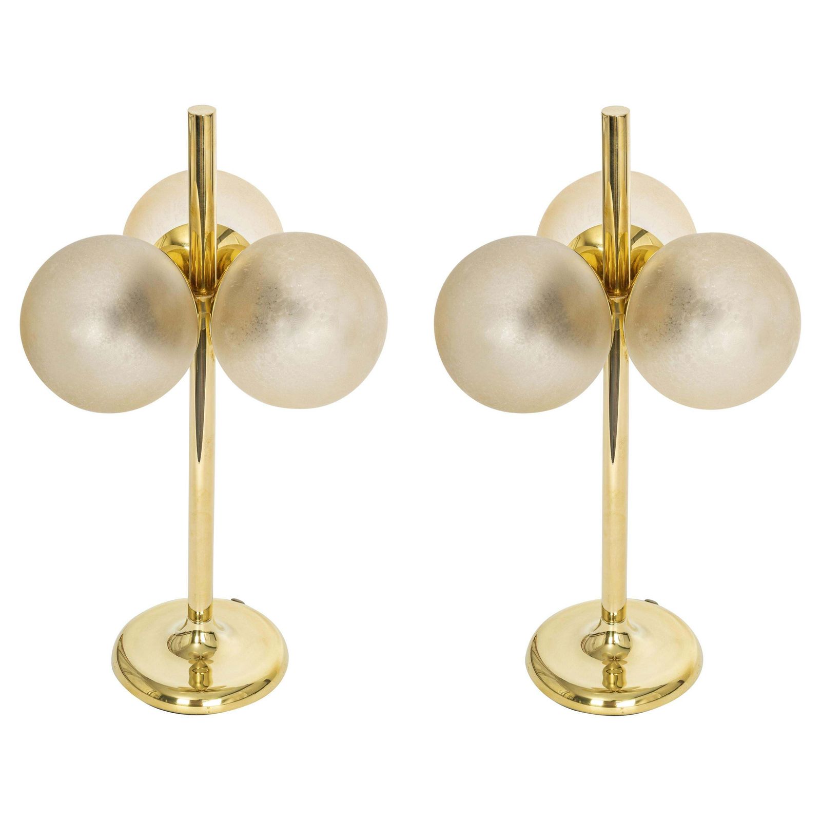 Stunning Pair Of Large Brass Table Lamps By Kaiser, Germany, 1970s