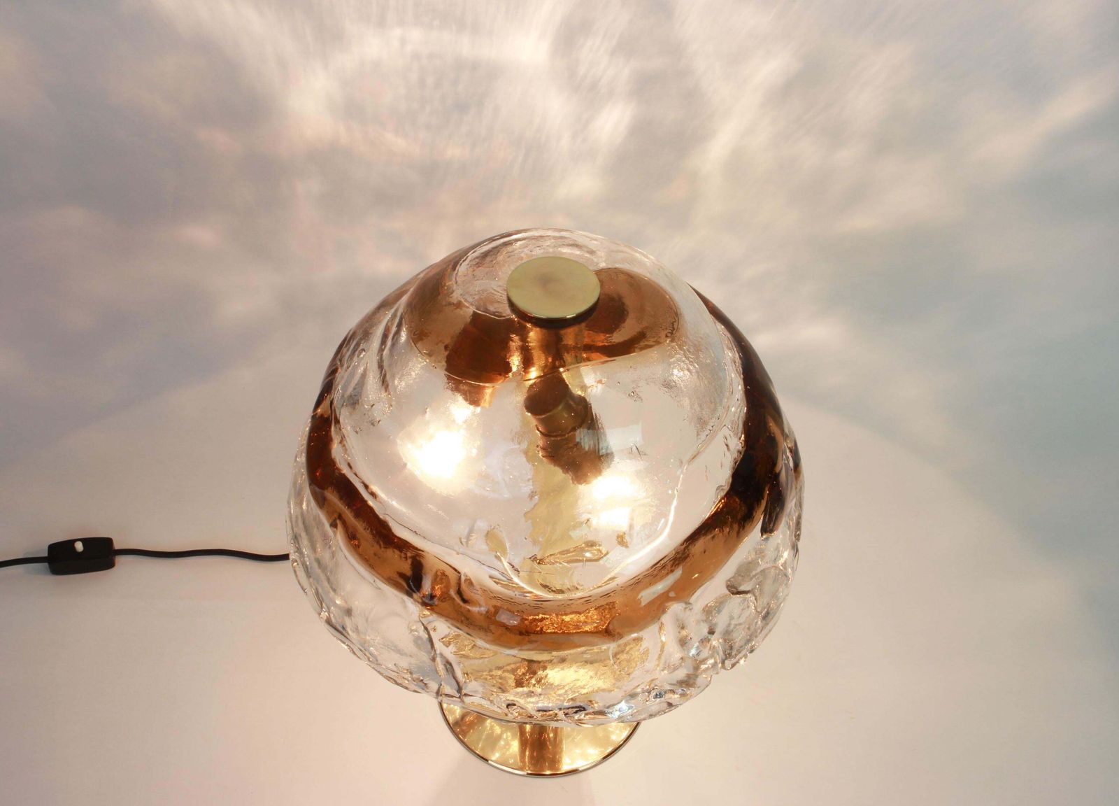 1 Of 2 Large Murano Smoked Glass Table Lamp By Kalmar, Austria, 1970s photo buy