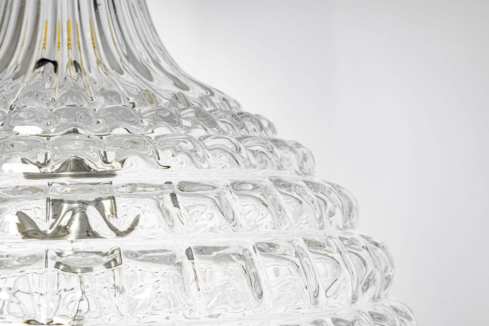 1 Of 2 Stunning Crystal Glass Pendant Light, Peill & Putzler, Germany, 1970s photo furniture