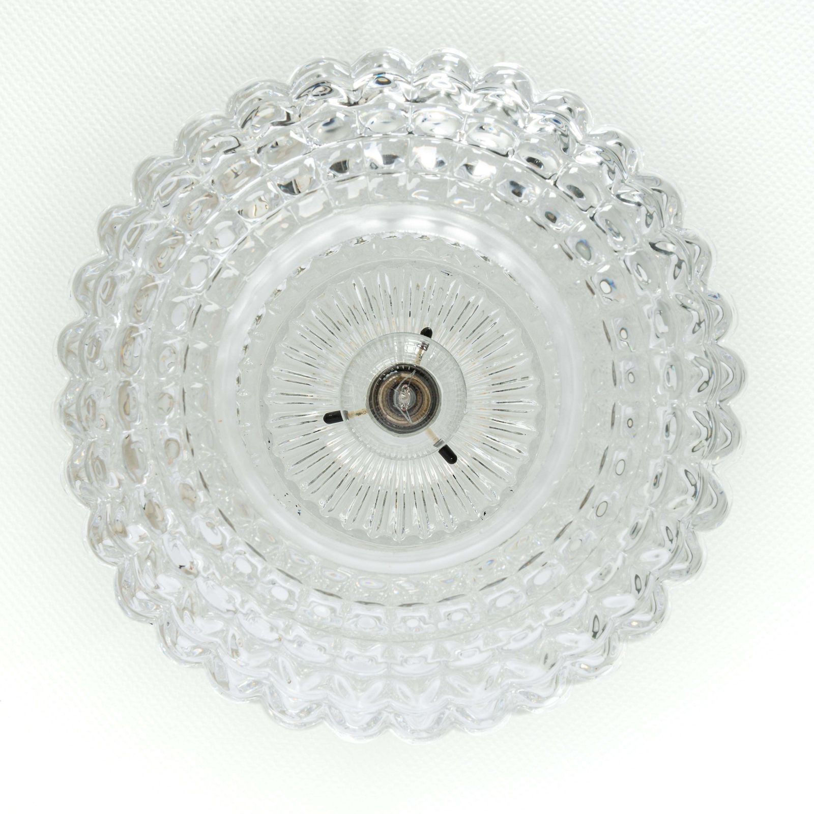 1 Of 2 Stunning Crystal Glass Pendant Light, Peill & Putzler, Germany, 1970s photo for sale