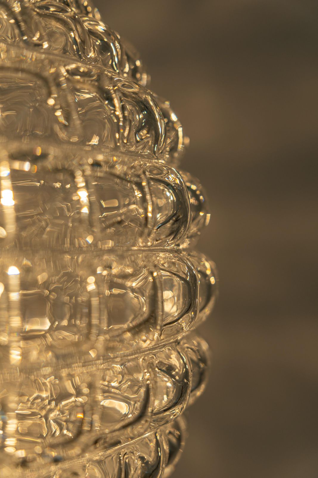1 Of 2 Stunning Crystal Glass Pendant Light, Peill & Putzler, Germany, 1970s photo buy