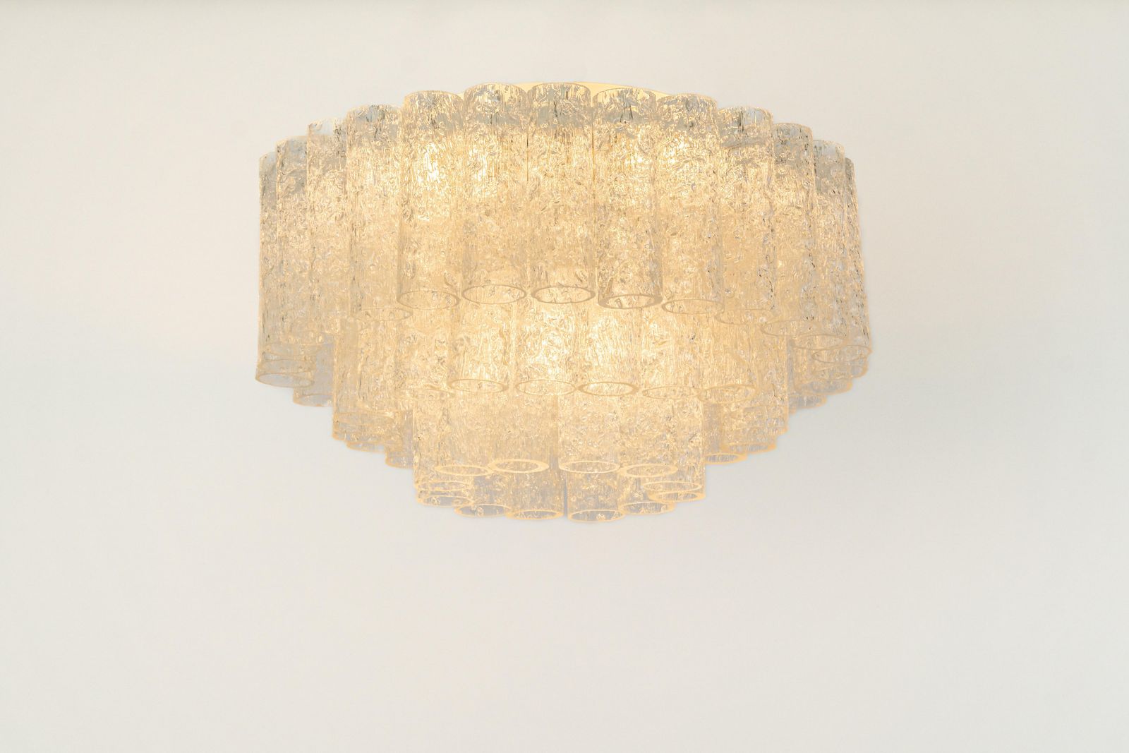 1 Of 2 Doria Ice Glass Tubes Chandelier, Germany, 1960s photo buy