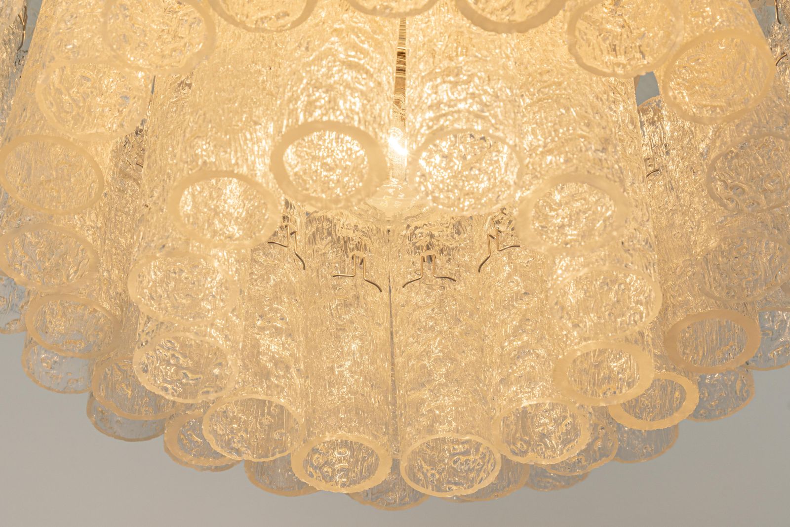 photo furniture 1 Of 2 Doria Ice Glass Tubes Chandelier, Germany, 1960s