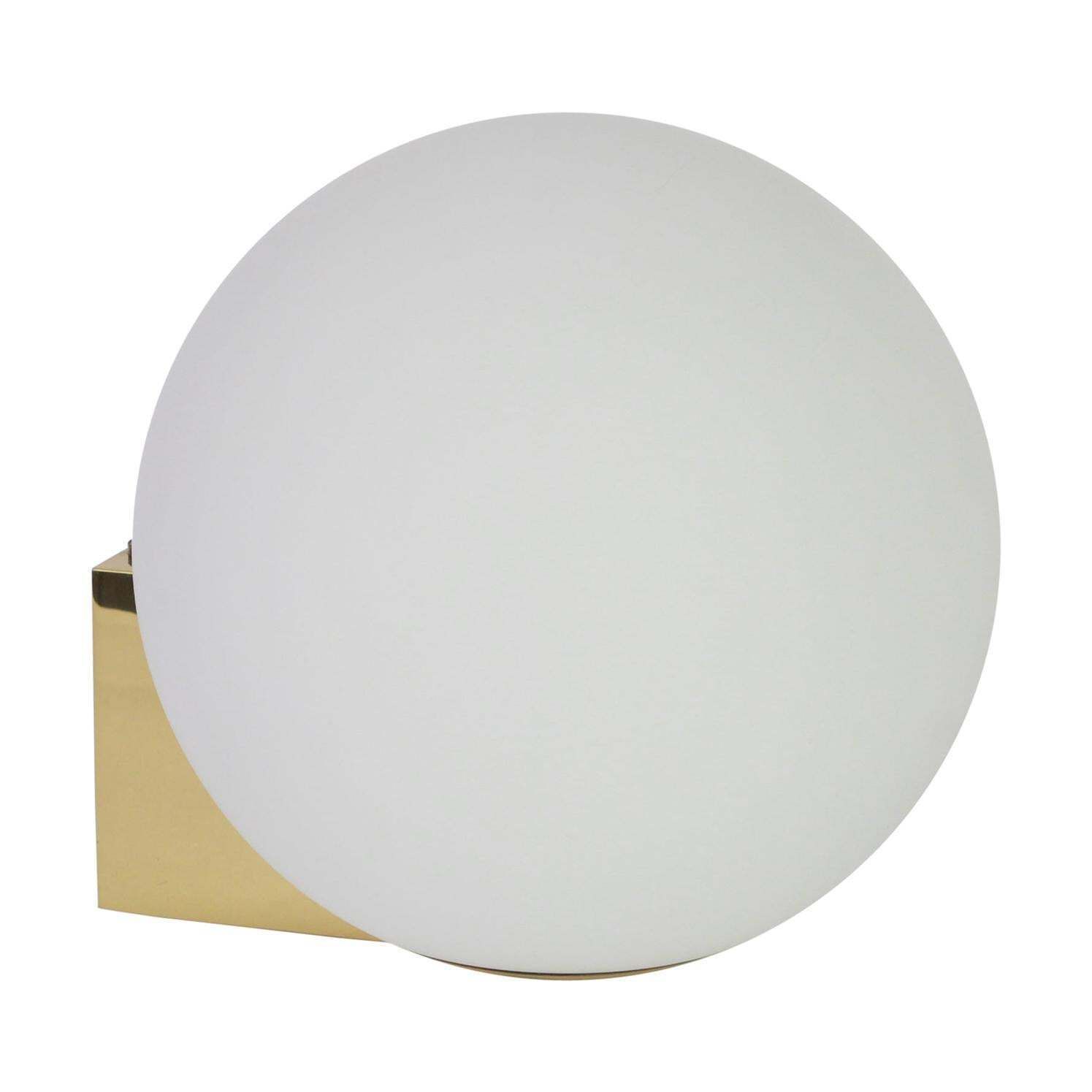 1 Of 2 Large Brass Opal Glass Wall Lights, Limburg, Germany, 1970s