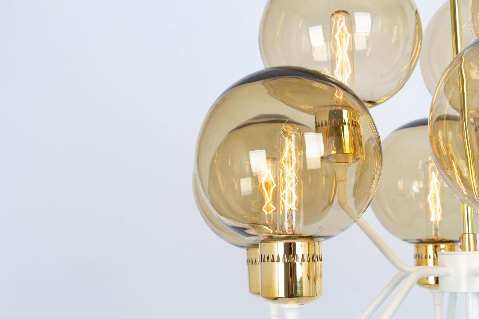 Stunning Large Metal And Smoke Glass Sconce, Hans Agne Jakobsson, Sweden, 1970s photo 1961.0