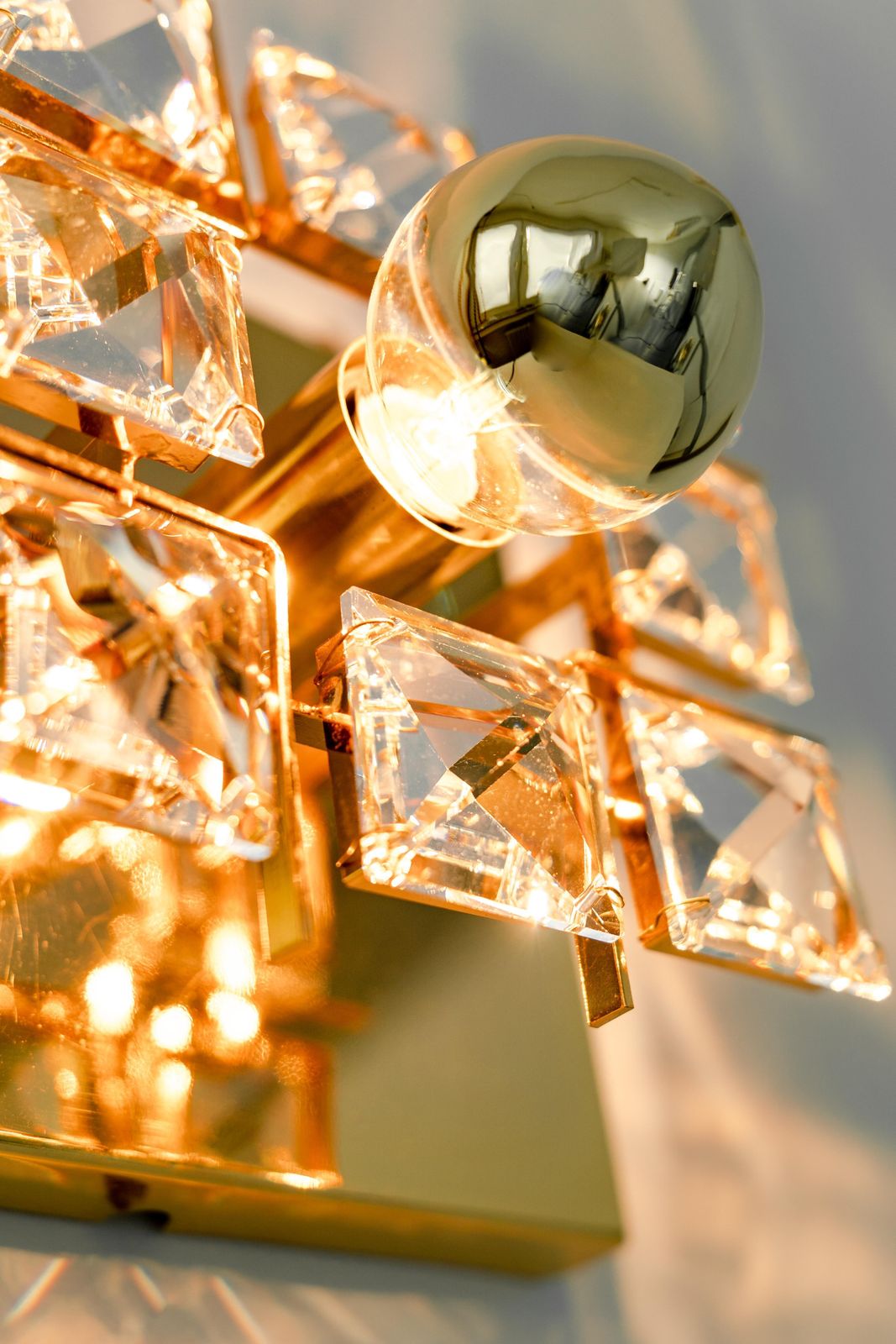1 Of 4 Gilt Brass Flower Shape Wall Lights By Palwa, Germany, 1970s photo furniture