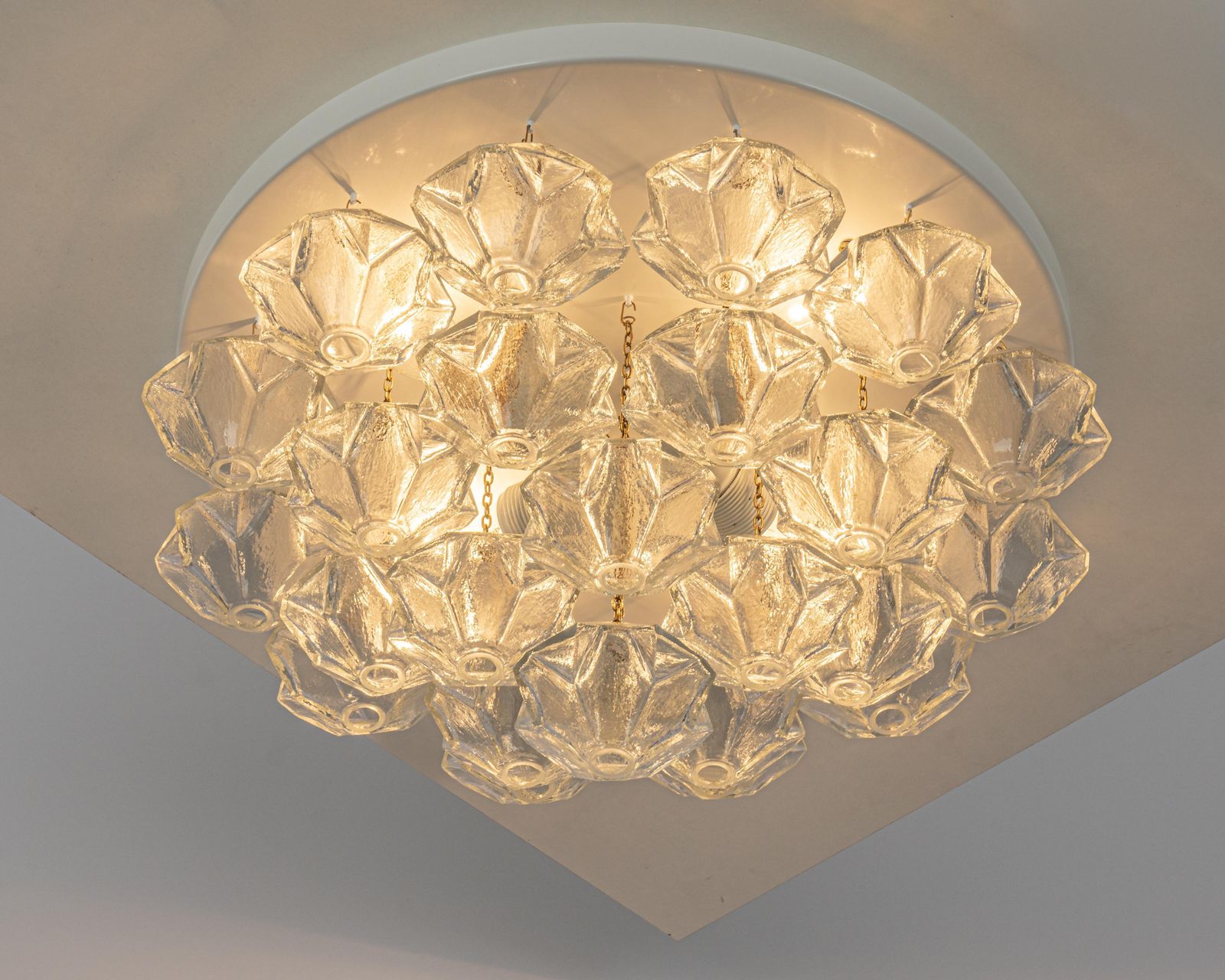 Large Rare Pagoda Glass Chandelier By Kalmar, Austria, 1960s photo for sale