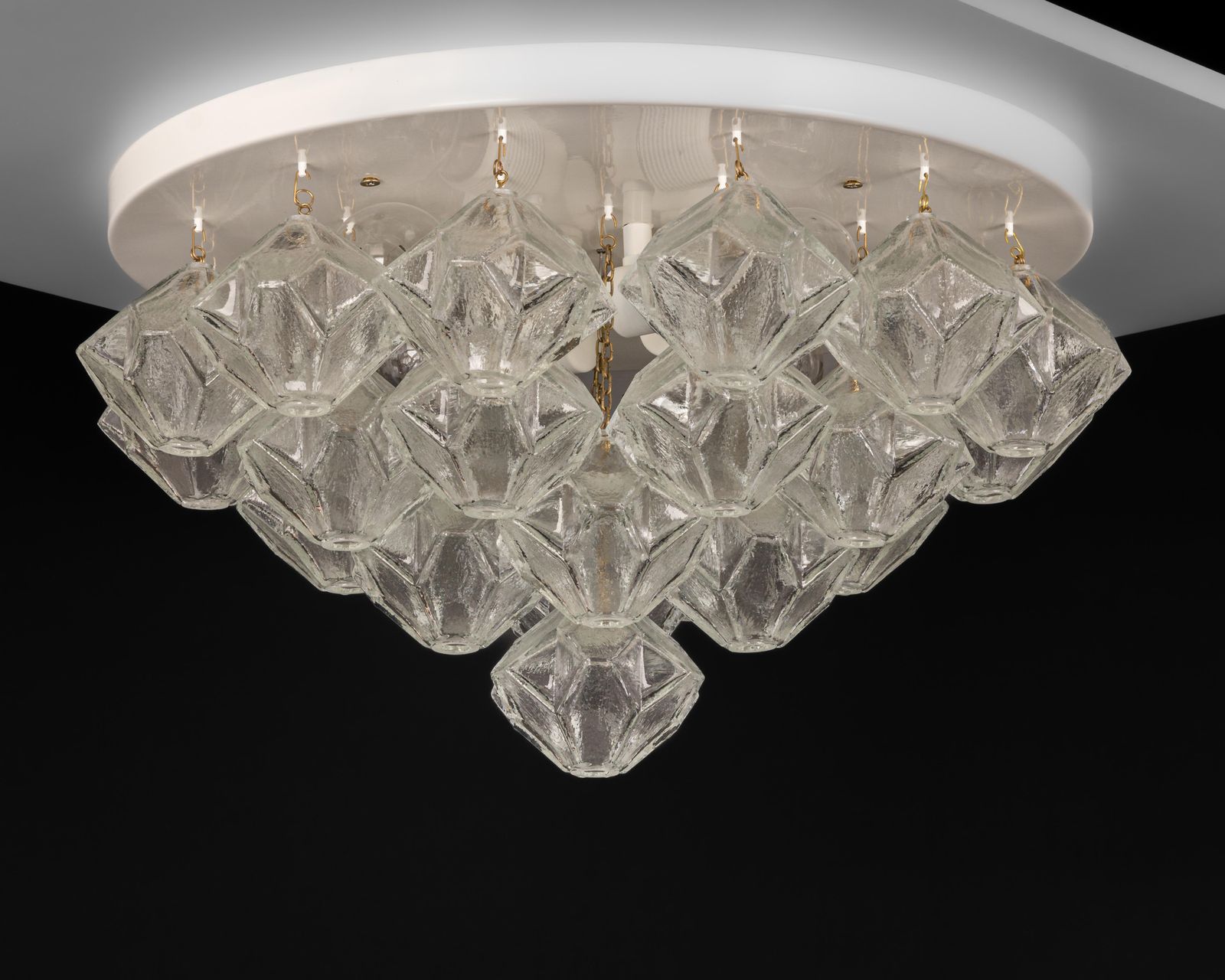 Large Rare Pagoda Glass Chandelier By Kalmar, Austria, 1960s photo vinterior