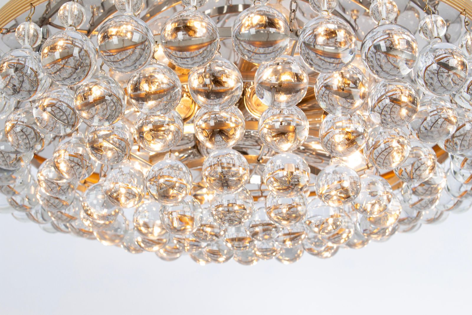 1 Of 2 Large Crystal Glass Tear Drop Chandelier By C.Palme, Germany, 1970s photo buy