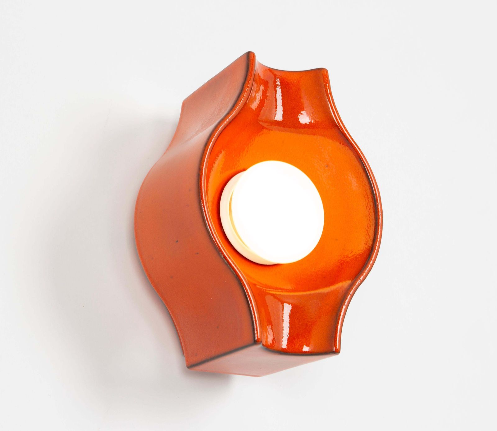 1 Of 6 Ceramic Orange Wall Light Sputnik Designed By Cari Zalloni Germany 1970s photo vinterior
