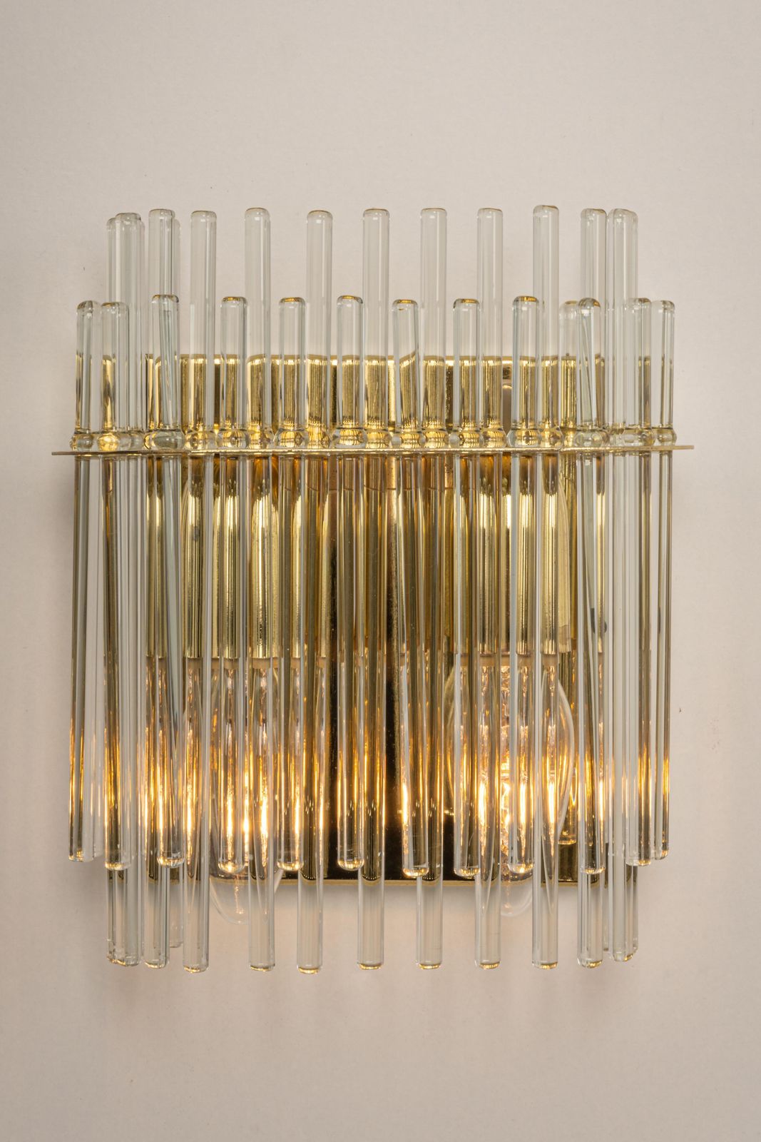 1 Of 2 Pairs Of Wonderful Crystal Rods Sconces Italy, 1970s photo vintage