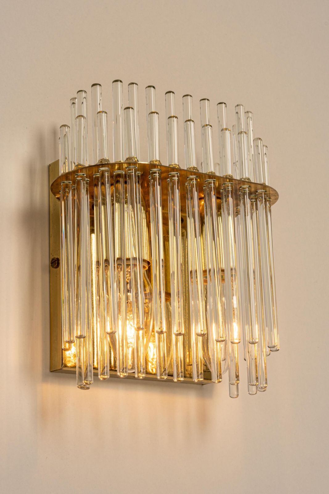 photo furniture 1 Of 2 Pairs Of Wonderful Crystal Rods Sconces Italy, 1970s