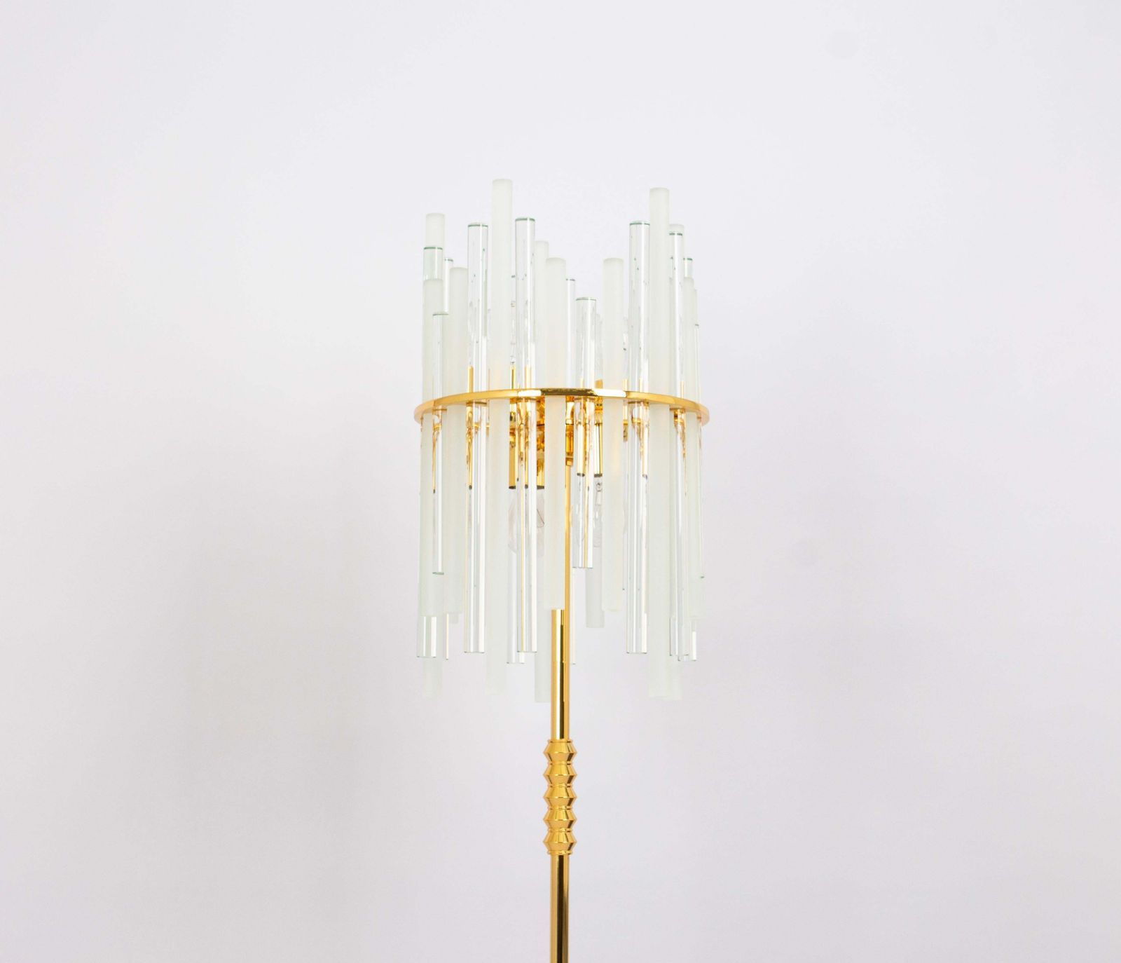 Stunning Large Brass Floor Lamp With Crystal Rods By C.Palme , Germany, 1970s photo for sale