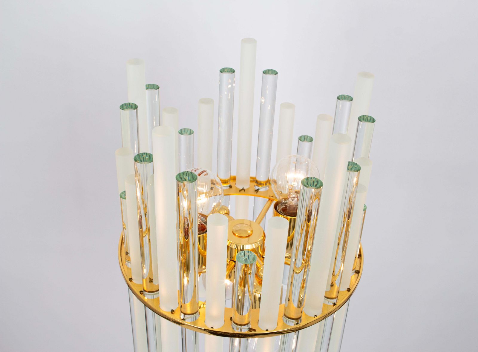 Stunning Large Brass Floor Lamp With Crystal Rods By C.Palme , Germany, 1970s photo buy