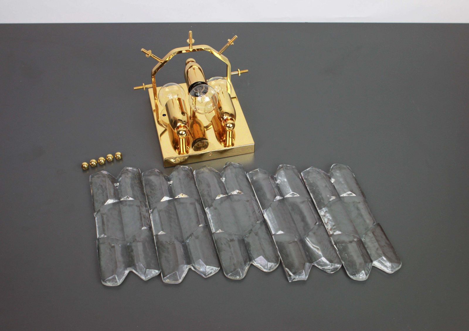 1 Of 2 Large Kalmar Sconces Wall Lights 'Palazzo', Austria, 1960s photo vintage