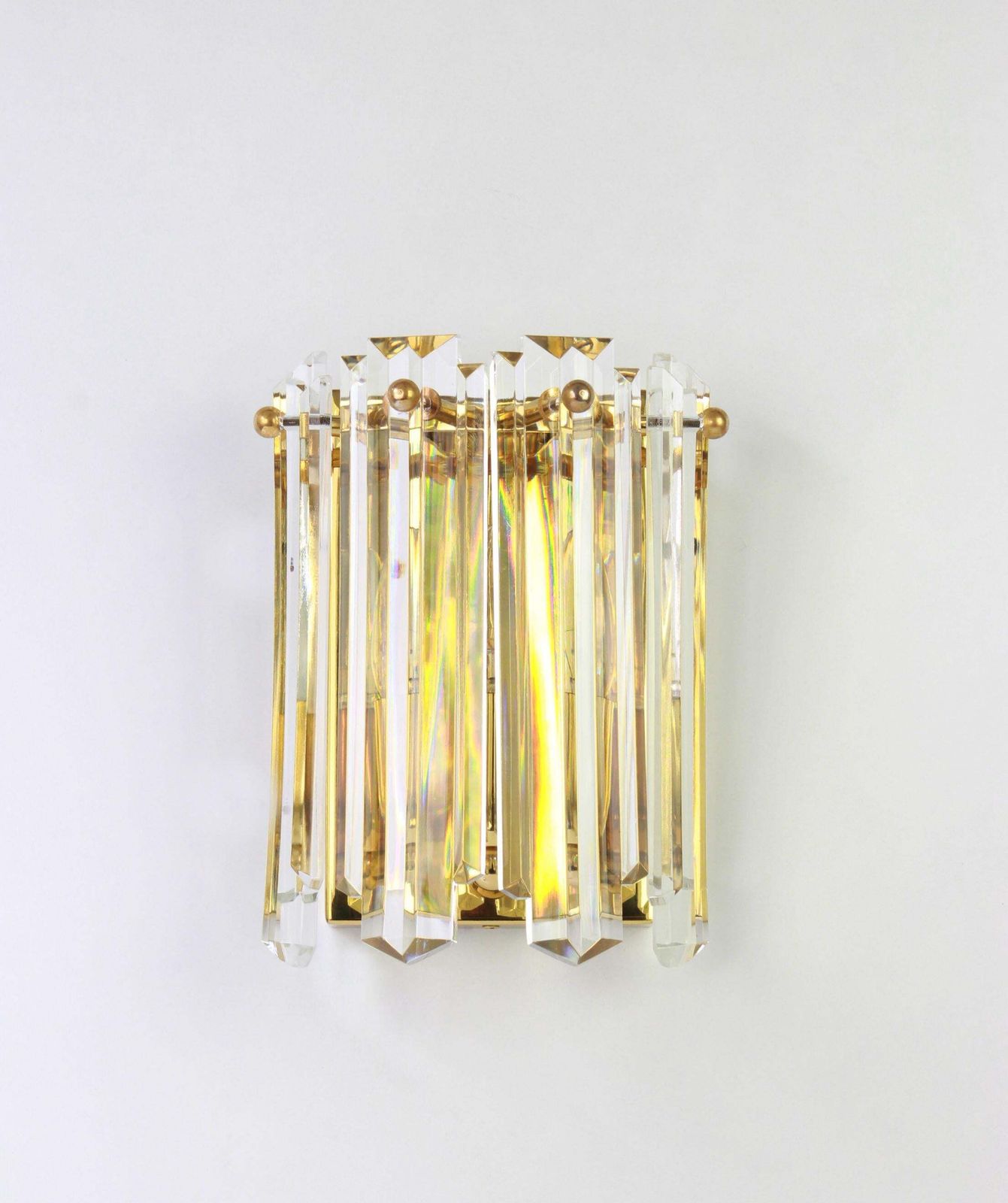 Pair Of Large Kalmar Crystal Glass Sconces Wall Lights, Austria, 1970s photo Lighting