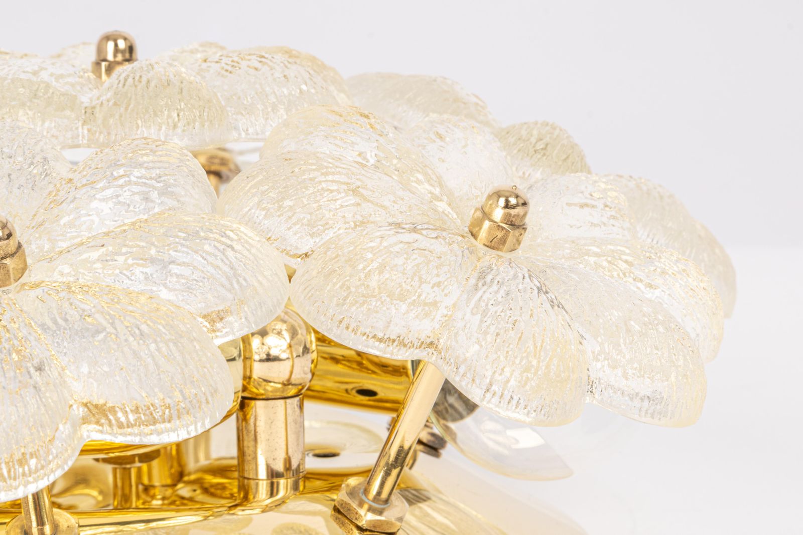 1 Of 5 Stunning Petite Glass Flower Wall Light By Ernst Palme, Germany, 1970s photo 705.0