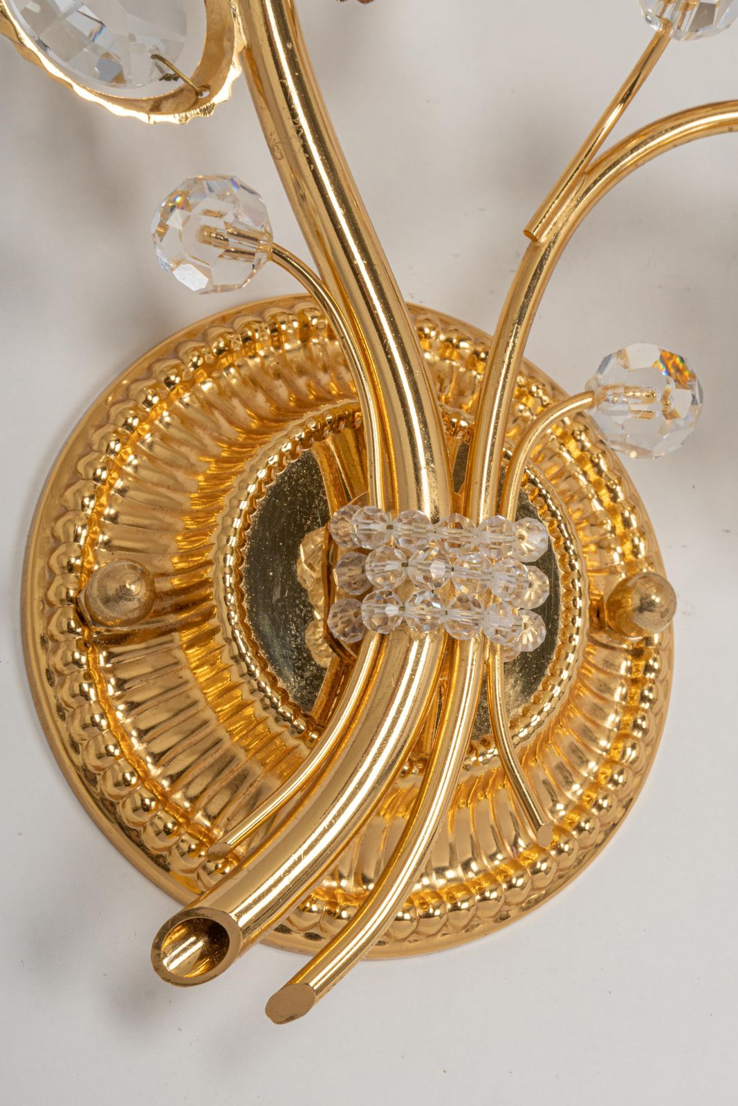 1 Of 4 Gilt Brass Flower Shape Wall Lights By Palwa, Germany, 1970s photo vinterior