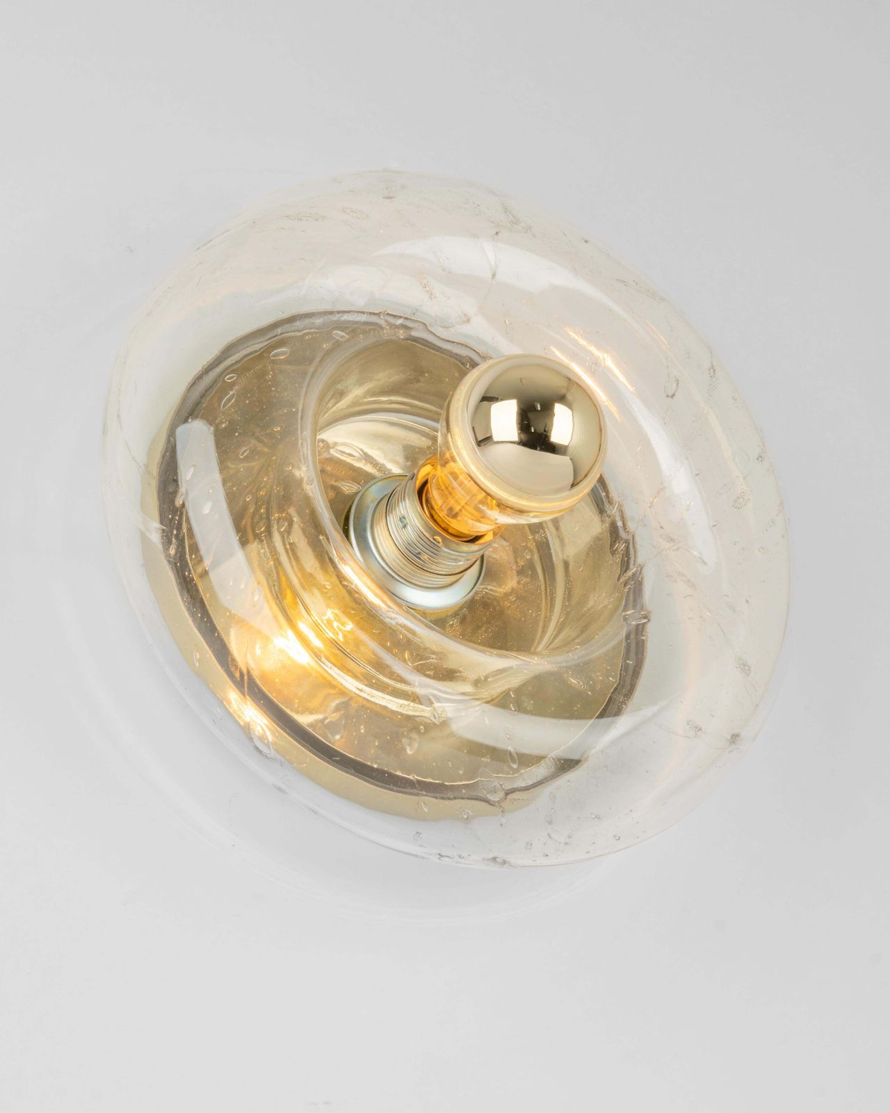 1 Of 6 Special Clear Glass Wall Light Doughnut Shape By Doria, Germany, 1960s photo for sale
